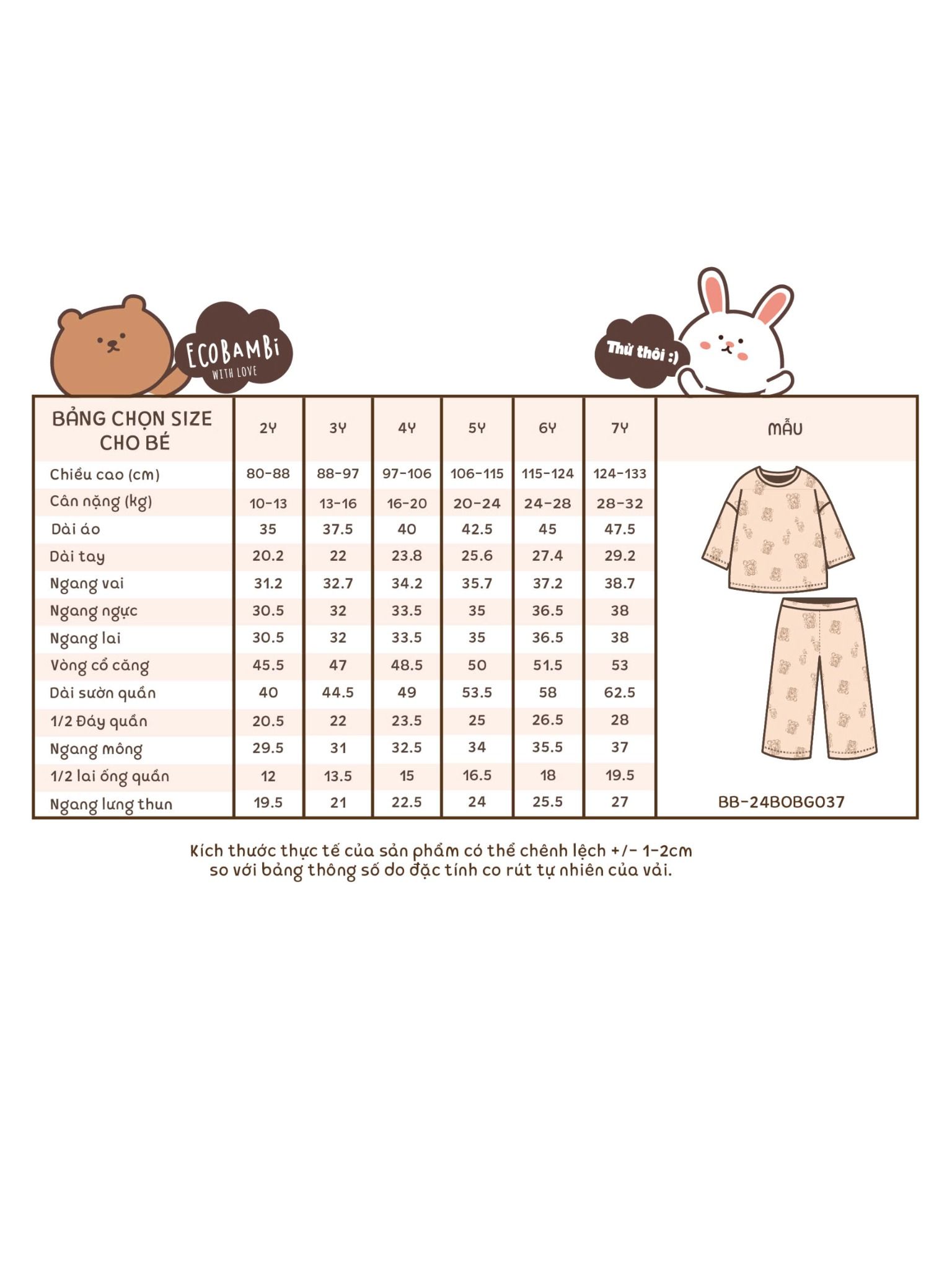 Bộ thun tay lỡ - quần lửng form rộng bé gái ECOBAMBI - BB-24BOBG037 - 8935334001817