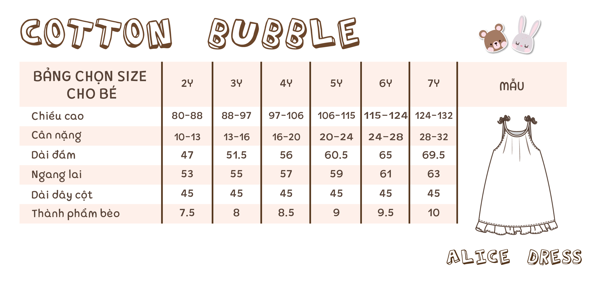 Đầm bé gái Alice cotton bubble