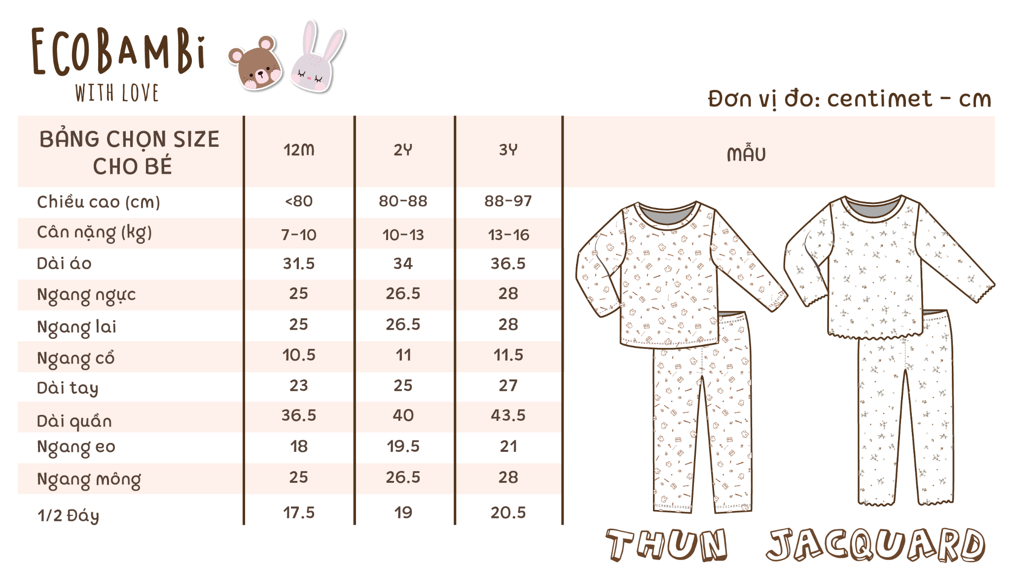 Bộ thun thông hơi cotton DÀI TAY cho bé, phong cách Hàn Quốc kiểu dệt Jacquard in hoạ tiết Ecobambi - 8935334000674