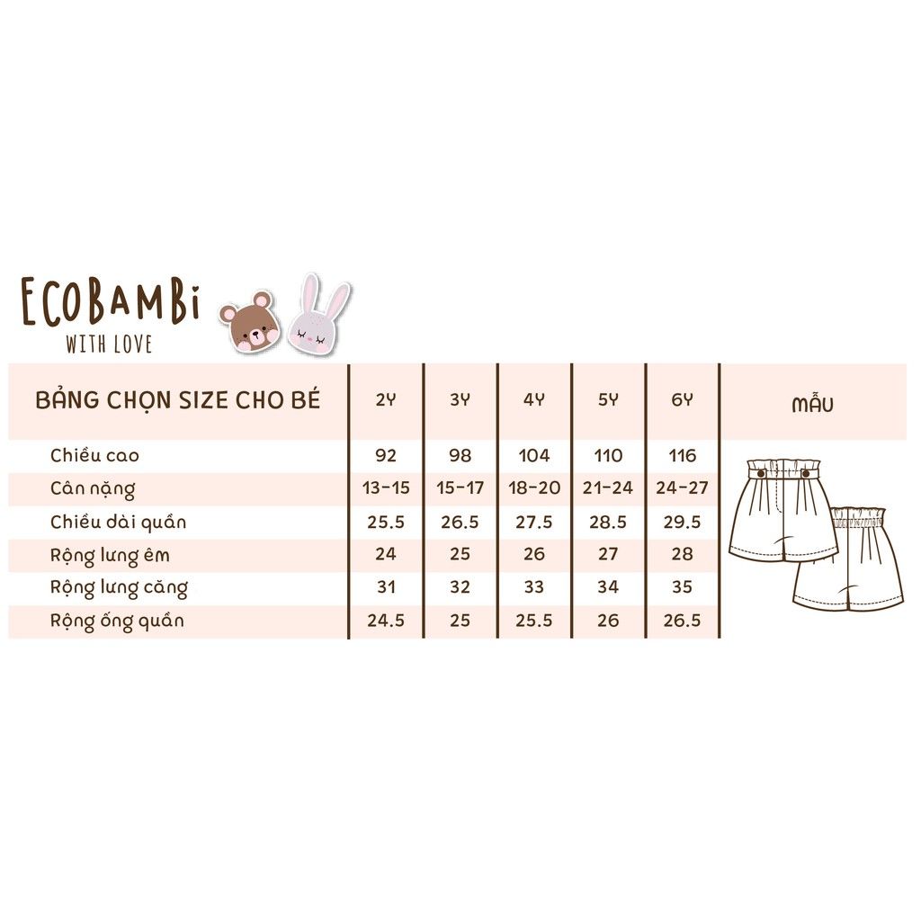 Quần shorts bé gái tencel denim