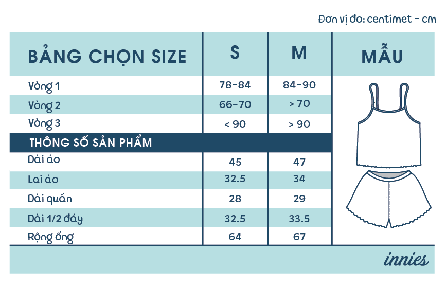 Bộ 2 dây cho nữ mặc nhà cao cấp in hoa nhí dễ thương, chất vải thun rib cotton co giãn và đàn hồi tốt Innies - IN-23BONU004