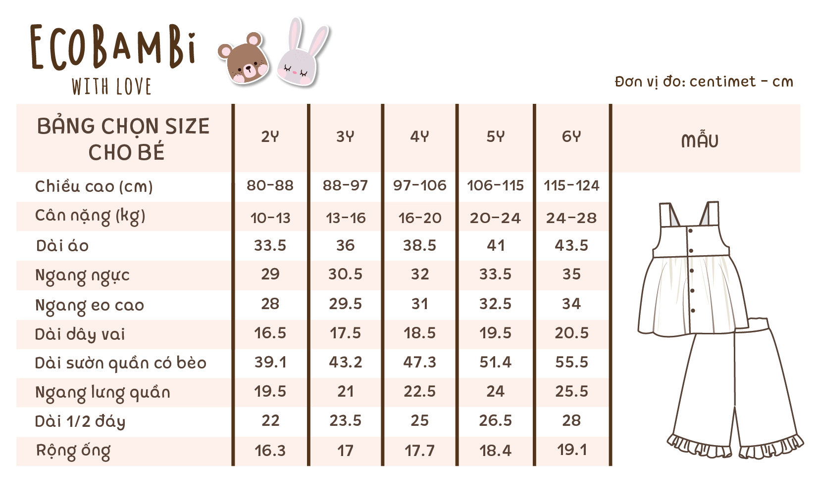 Bộ sát nách, QUẦN LỬNG cotton MUSLIN in hoạ tiết đáng yêu cho bé gái Ecobambi - BB-23BOBG007