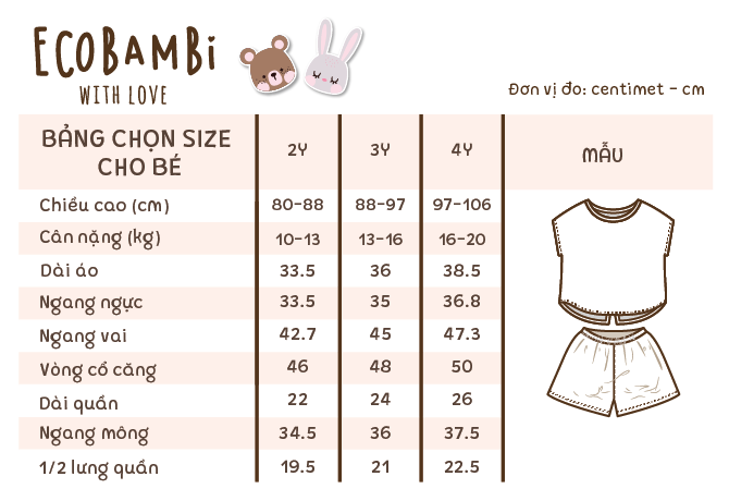 Bộ thun cotton TAY CÁNH DƠI - xẻ tà, quần short phong cách Hàn Quốc in hoa nhí dễ thương cho bé gái ECOBAMBI - BB-23BOBG003