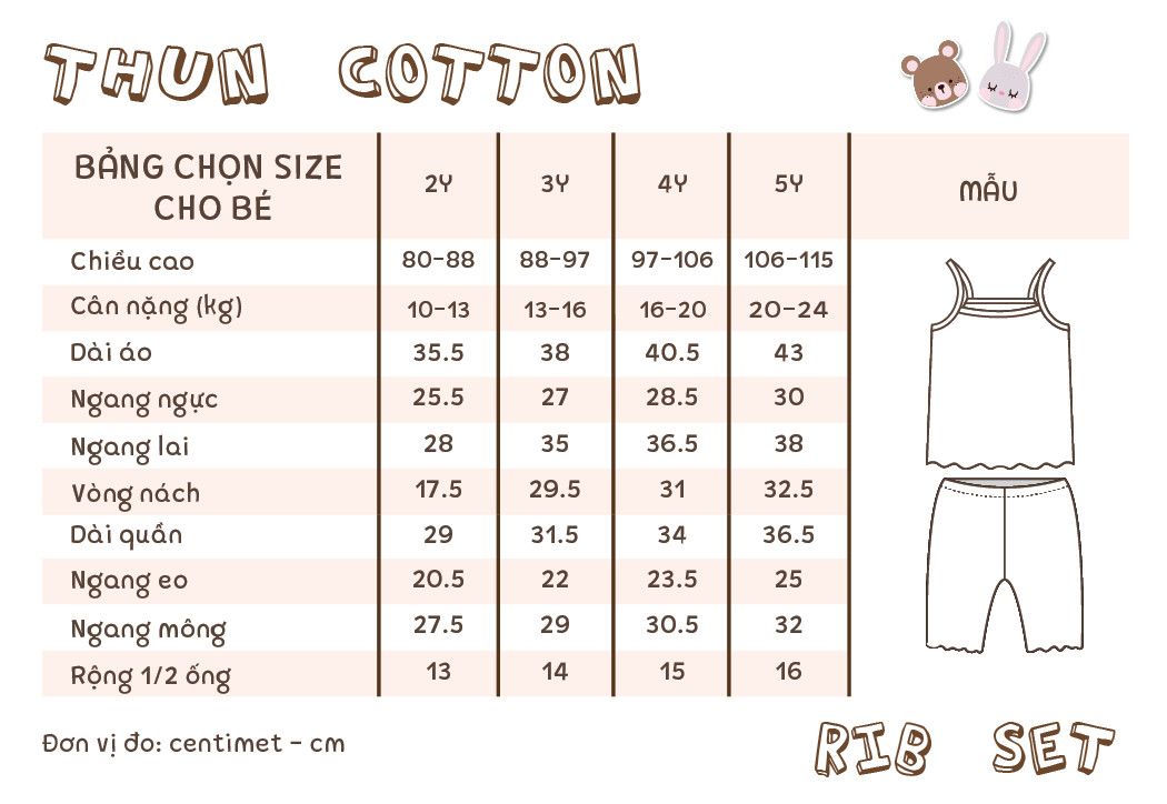 Bộ thun rib Hàn hoạ tiết chấm bi dành cho bé gái Ecobambi