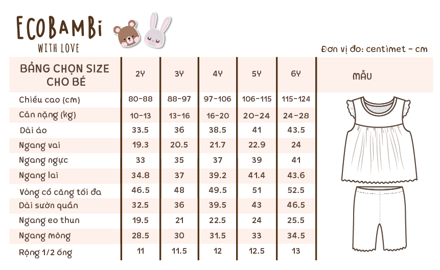Bộ bé gái tay cánh tiên, quần lửng thun waffle in hoạ tiết hoa nhí dễ thương cho bé yêu - BB-23BOBG022 - ECOBAMBI