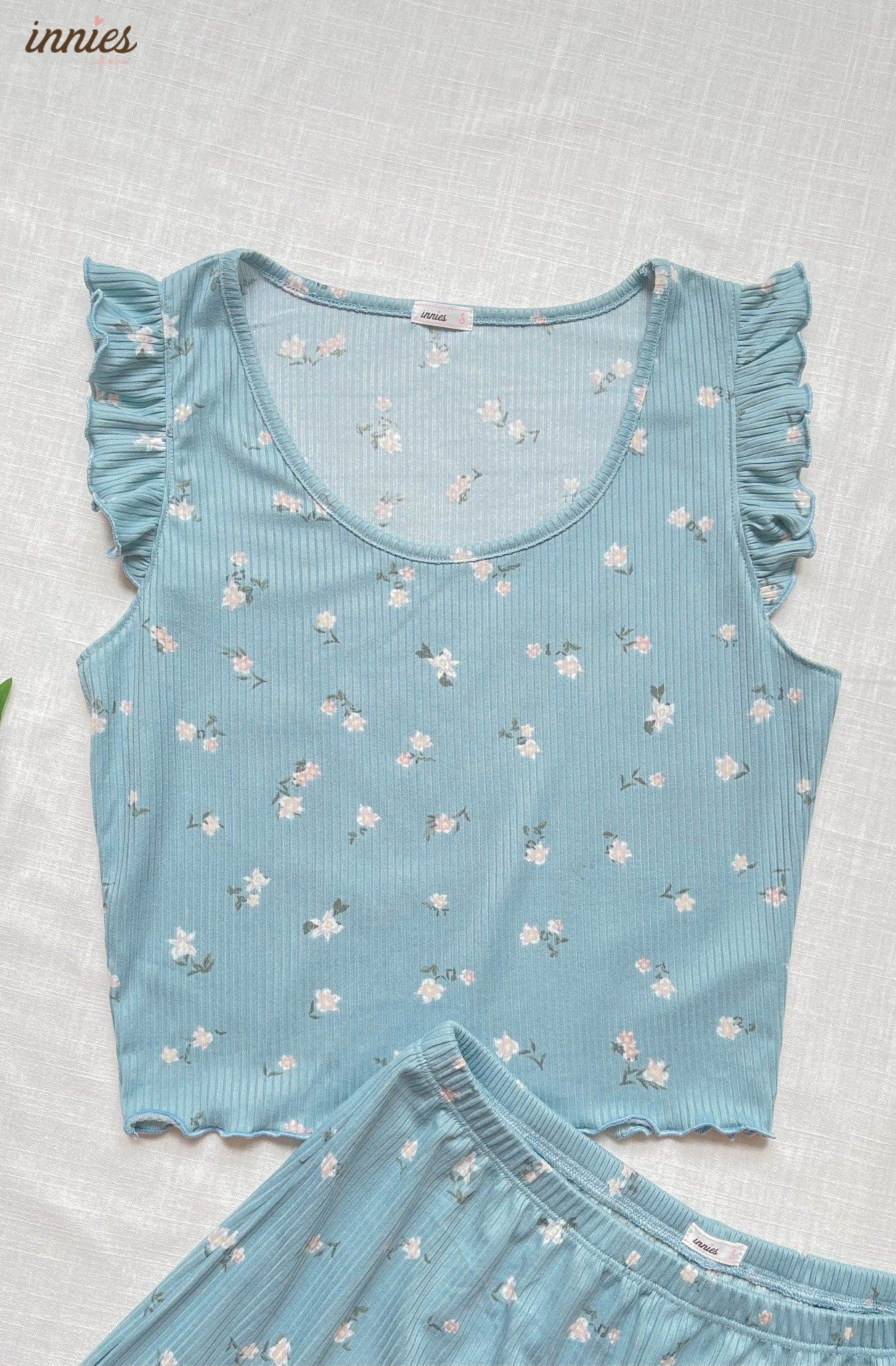 Bộ thun gân lạnh cotton TAY CÁNH TIÊN cho nữ
