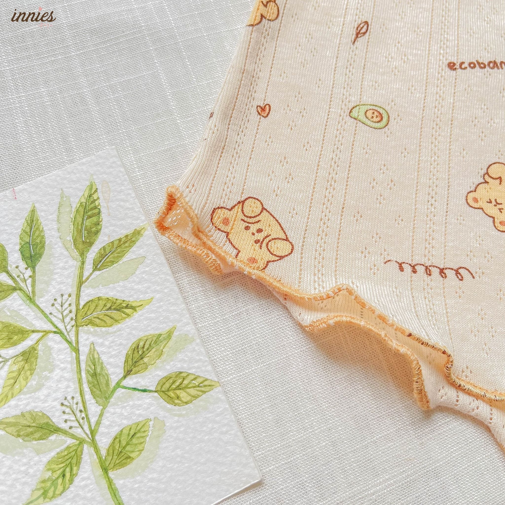 Bộ 2 dây cho nữ mặc nhà in gấu dễ thương vải cotton kiểu dệt jacquard thông thoáng Innies - 8935334000742