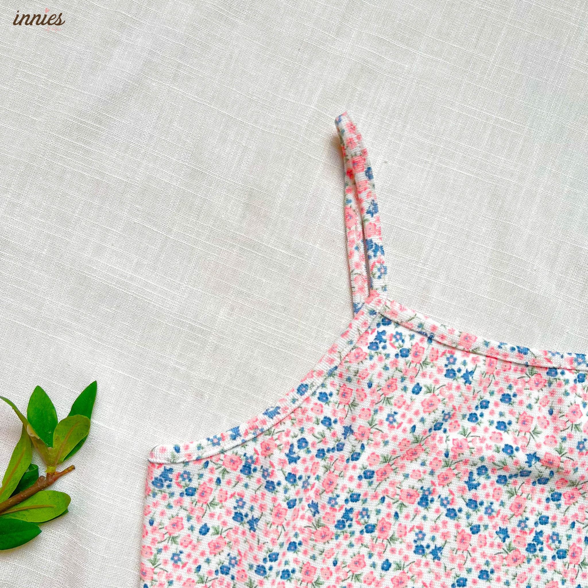 Bộ 2 dây cho nữ mặc nhà cao cấp in hoa nhí dễ thương, chất vải thun cotton co giãn và đàn hồi tốt Innies