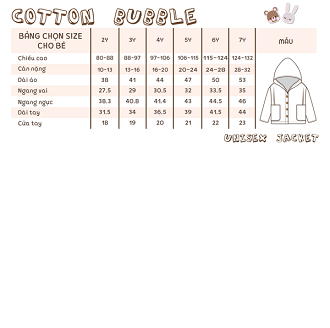 Áo khoác unisex cotton bubble