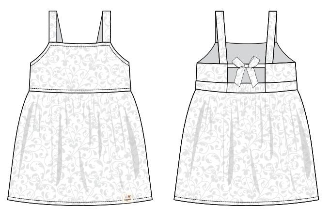 Đầm babydoll hai dây, màu trắng cotton thêu hoạ tiết dành cho bé gái - Ecobambi
