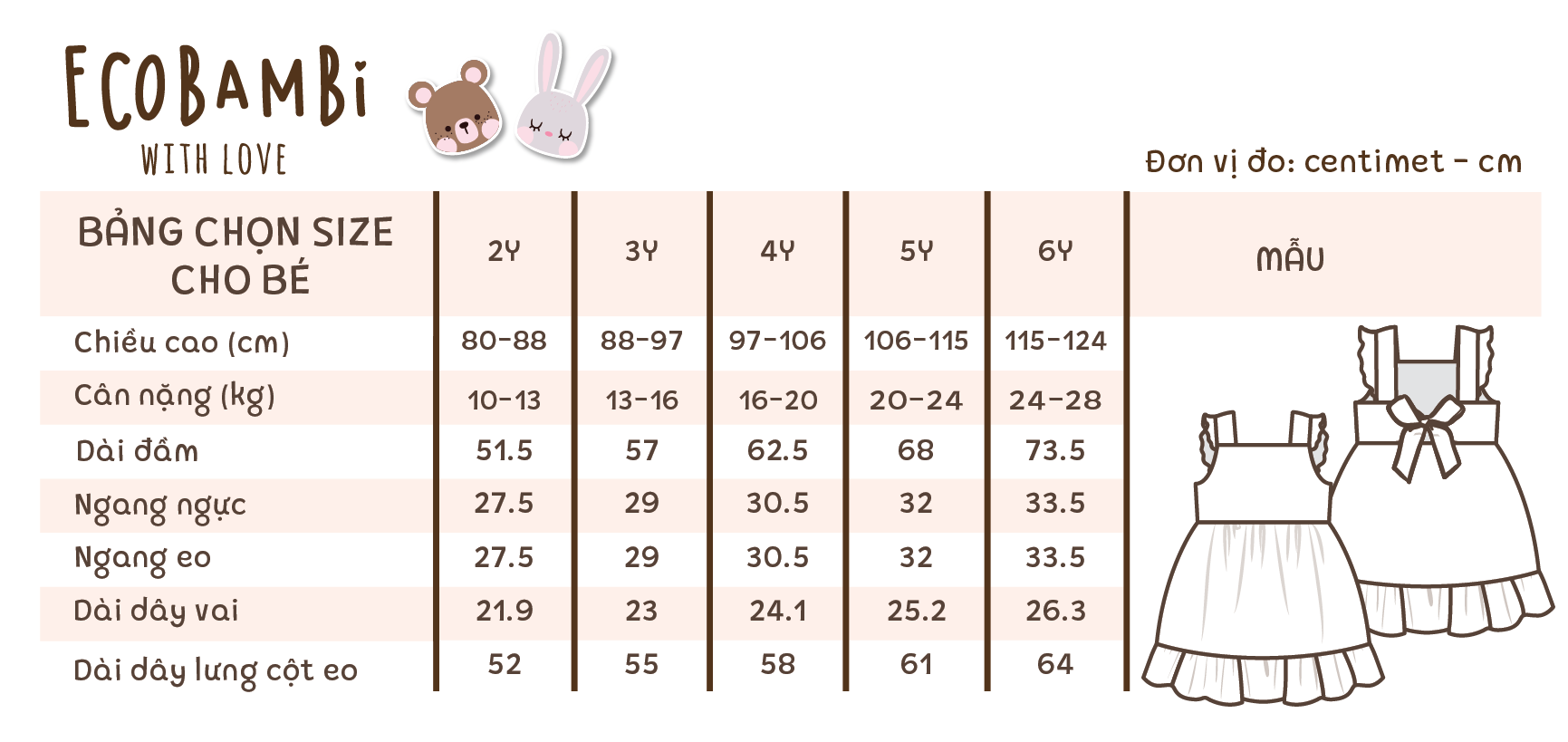 Đầm cotton gân tay cánh tiên phối lai bèo xinh xắn cho bé gái ECOBAMBI - BB-23DAMBG017 - 8935334001022
