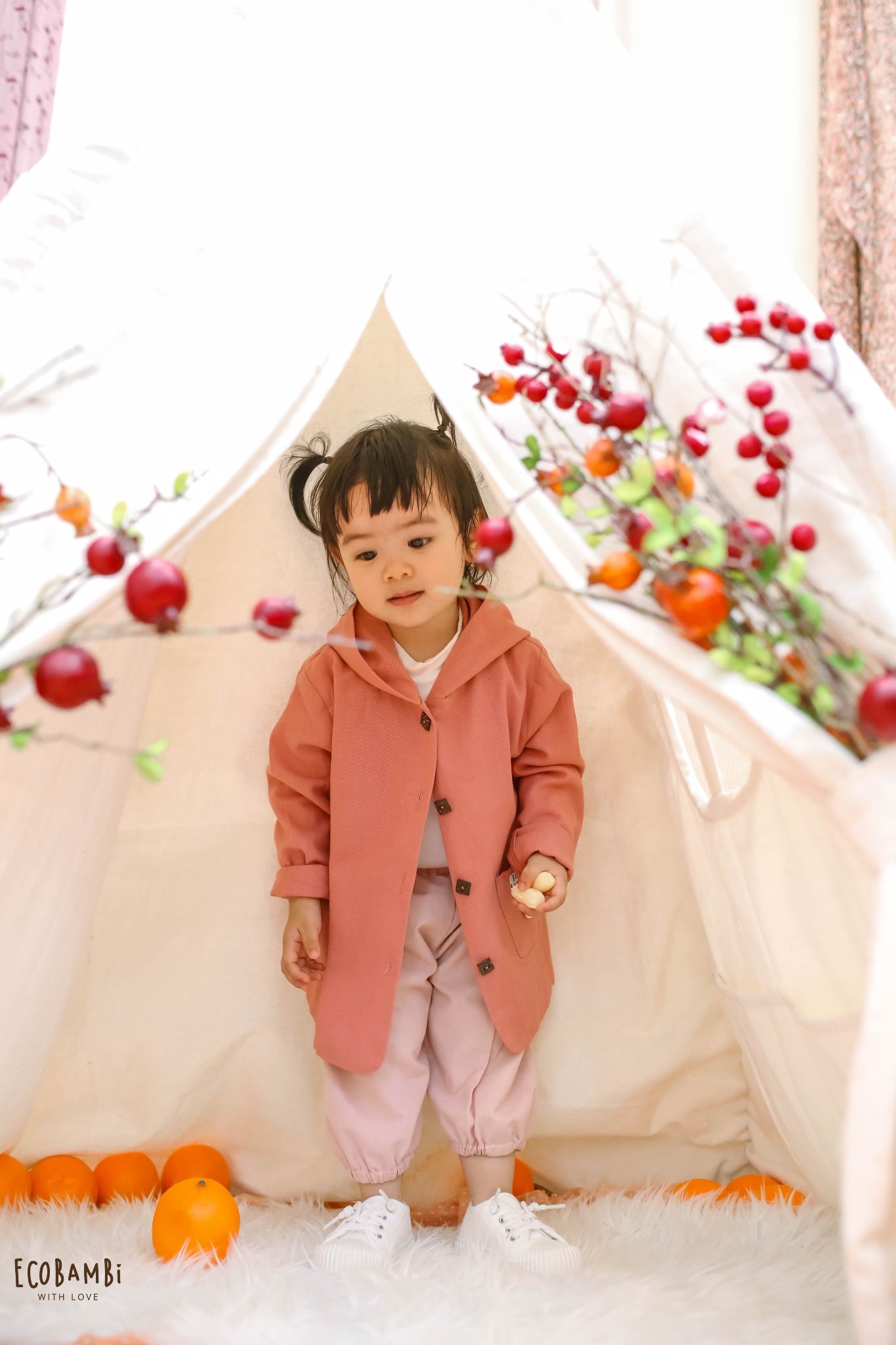 Áo khoác có nón linen unisex