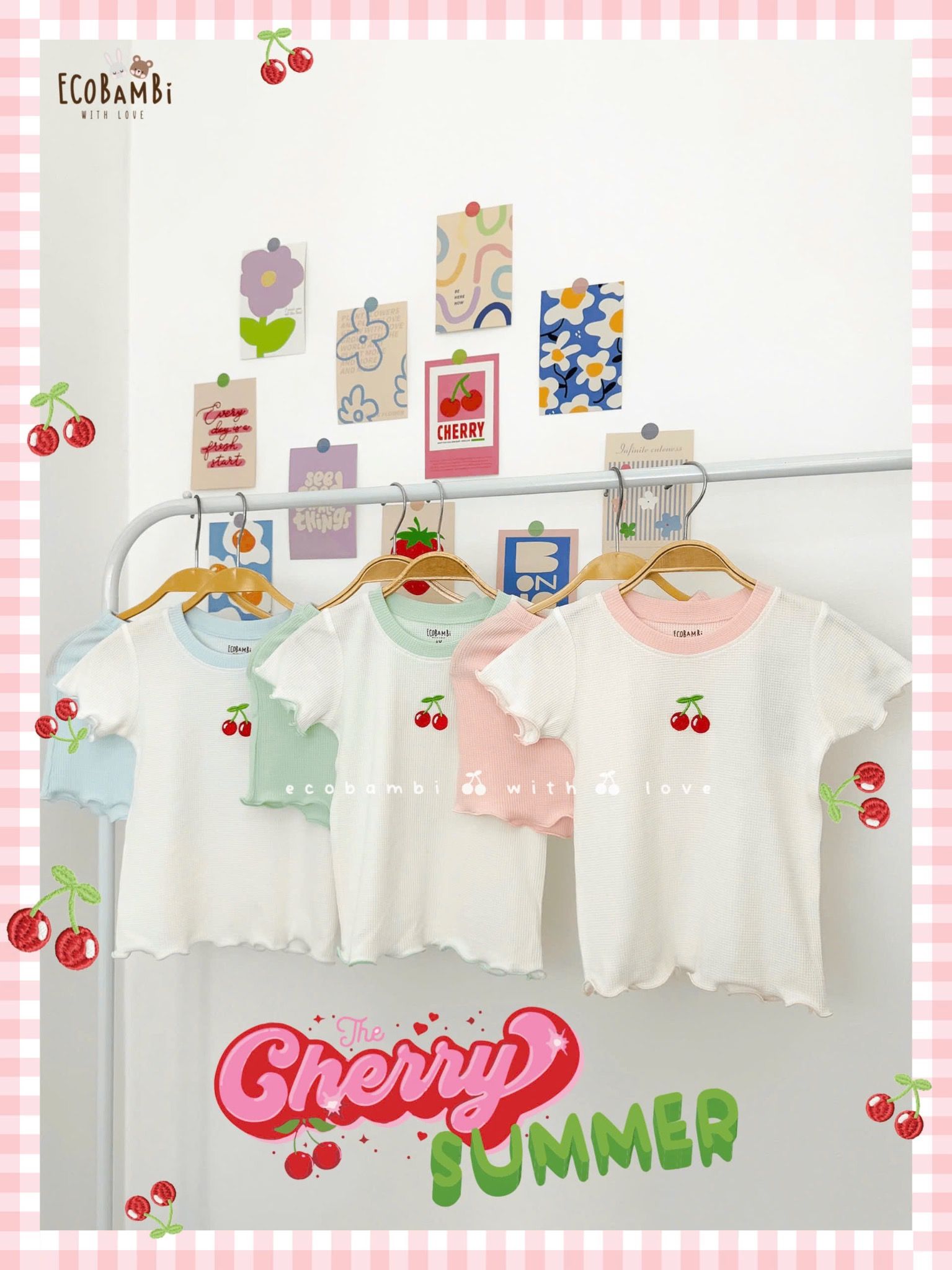 Bộ thun waffle sợi tre áo tay ngắn - quần shorts bé gái - BB-24BOBG036 - 8935334001800