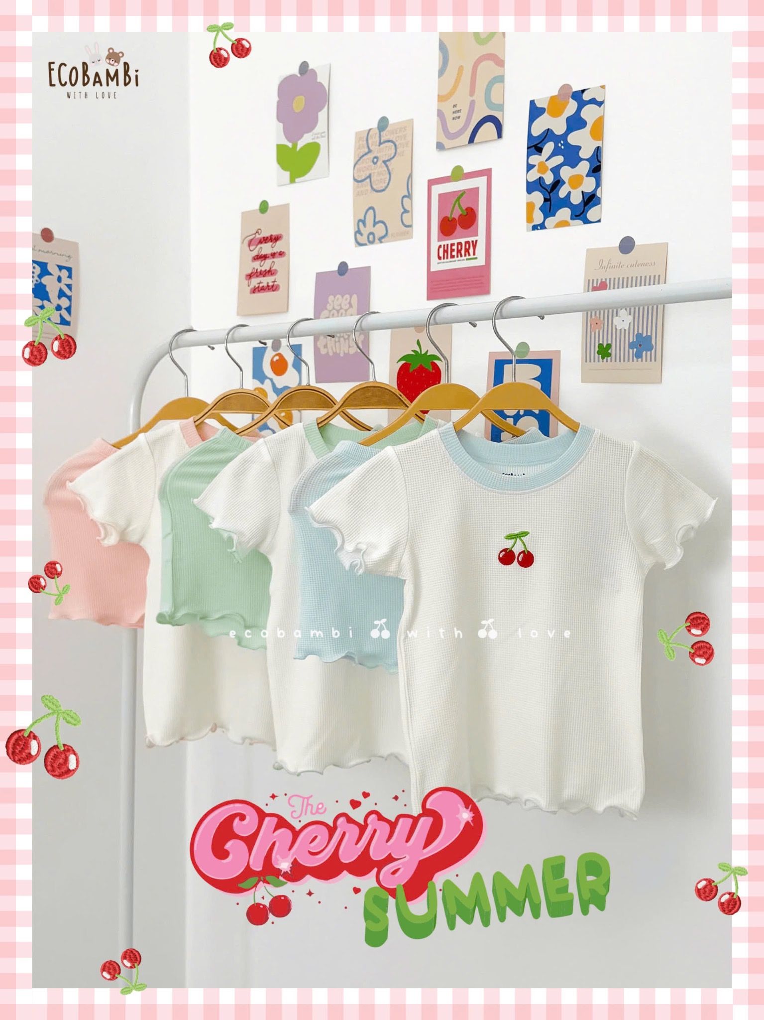 Bộ thun waffle sợi tre áo tay ngắn - quần shorts bé gái - BB-24BOBG036 - 8935334001800