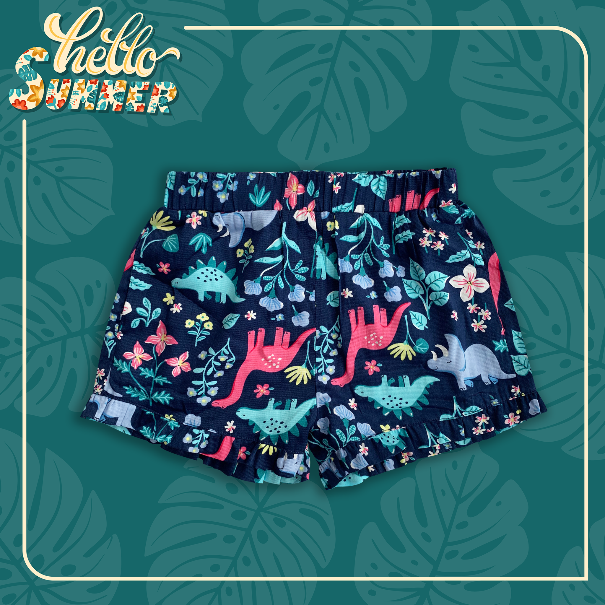 Set áo hở lưng - quần bèo bé gái cotton hoạ tiết