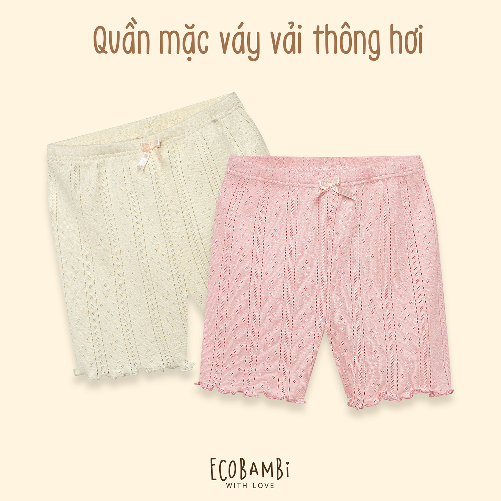 Quần Boxer mặc váy thun cotton thông hơi bé gái ECOBAMBI - 8935334000544