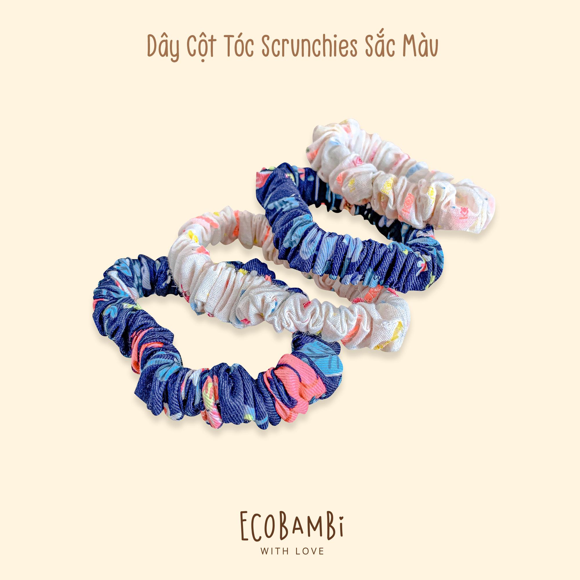 Scrunchies sắc màu - bản nhỏ