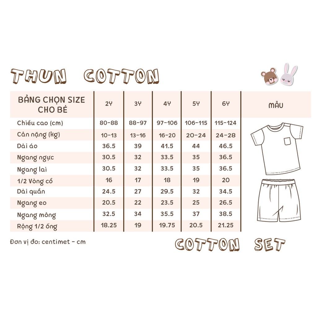Bộ thun cotton giấy Hàn bé trai hoạ tiết safari Ecobambi