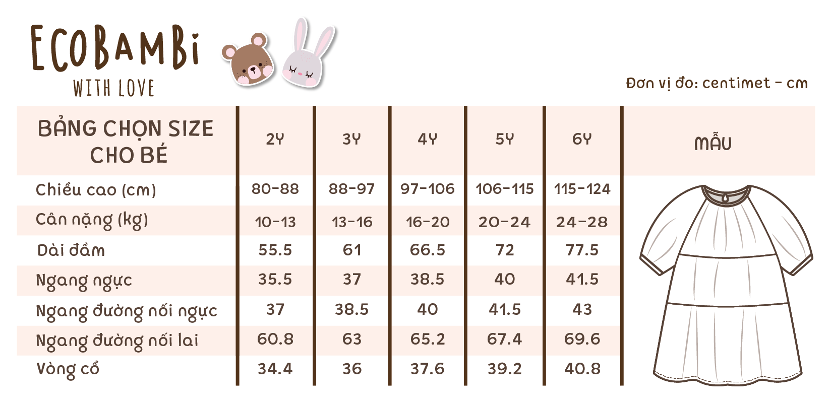 Đầm cotton muslin phối 3 tầng dáng xoè tay phồng đáng yêu cho bé gái BB-23DAMBG016 - ECOBAMBI - 8935334001046