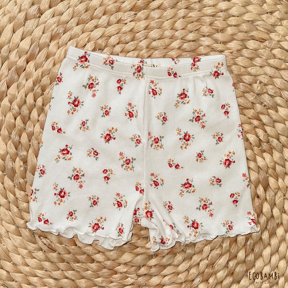 Bộ thun rib Hàn hoạ tiết hoa nhí dành cho bé gái Ecobambi