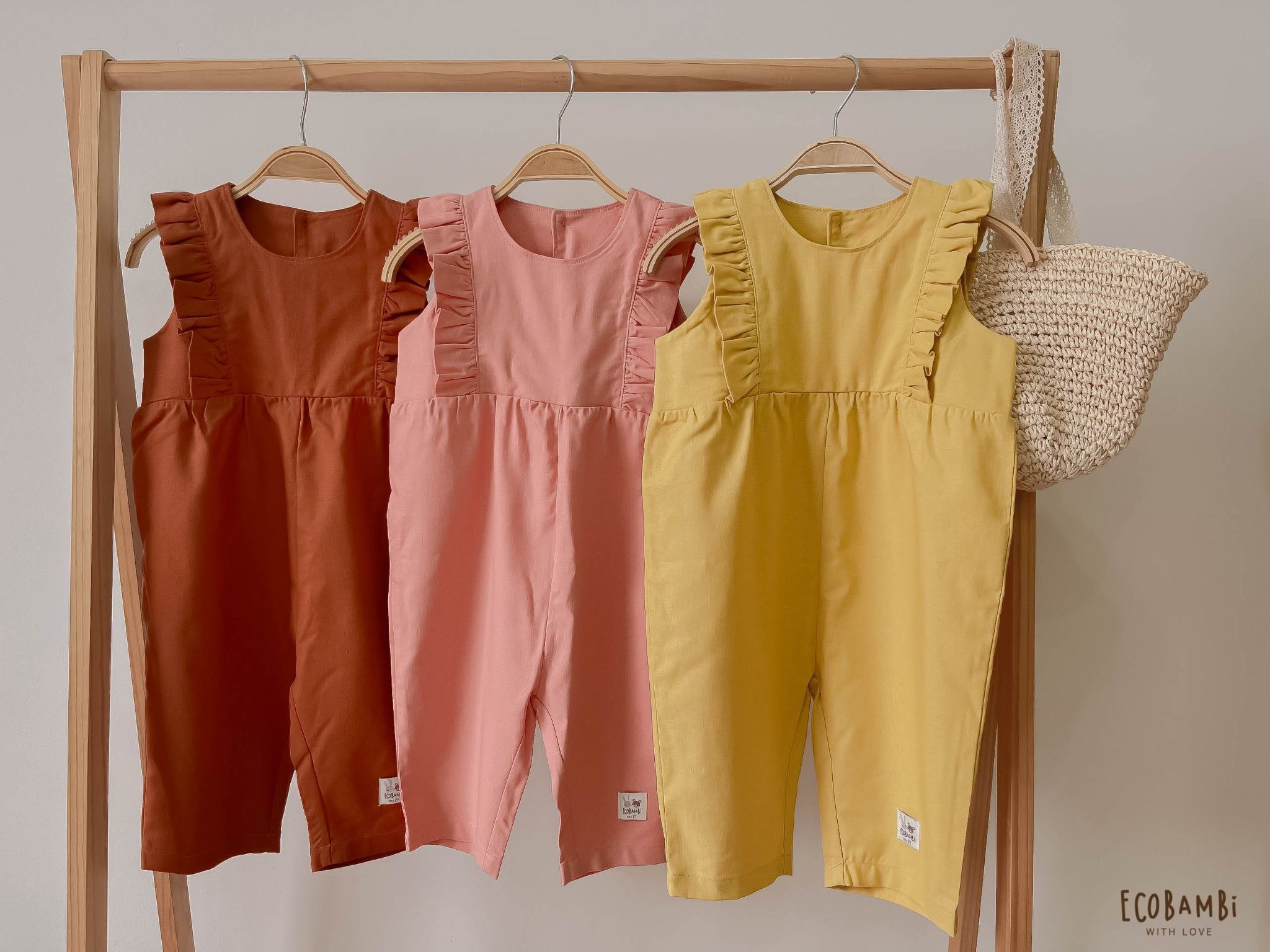 Jumpsuit linen bé gái