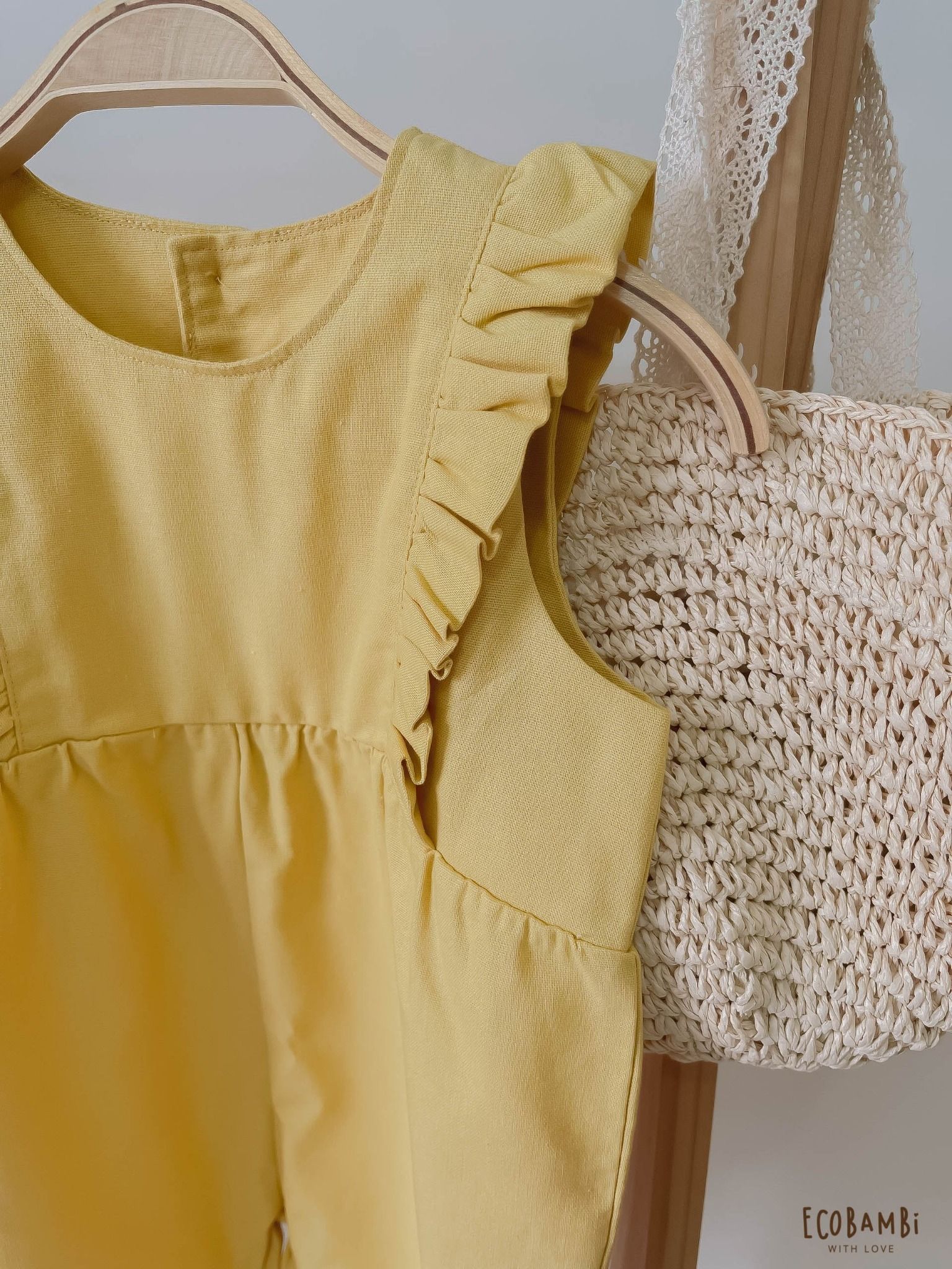 Jumpsuit linen bé gái