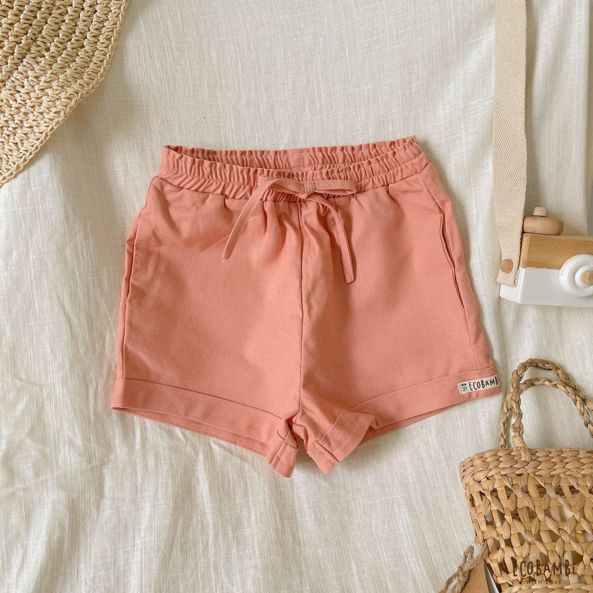 Quần short linen bé gái ECOBAMBI - 8935334000377
