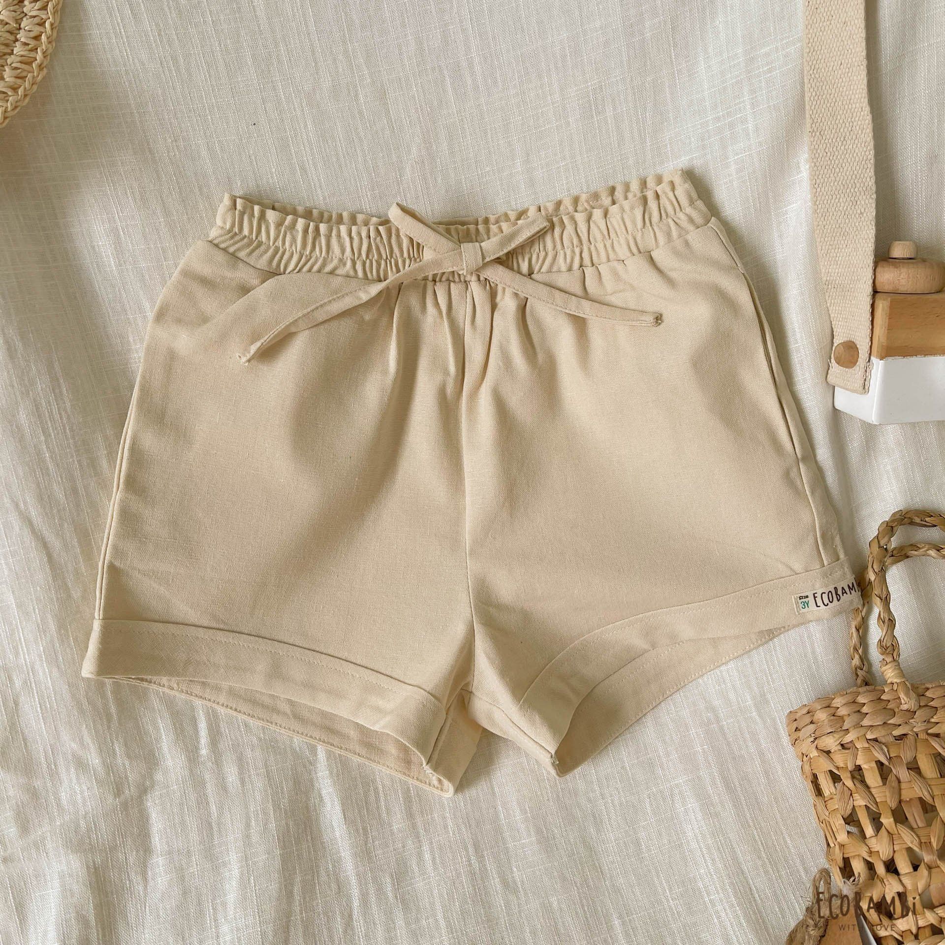 Quần short linen bé gái ECOBAMBI - 8935334000377