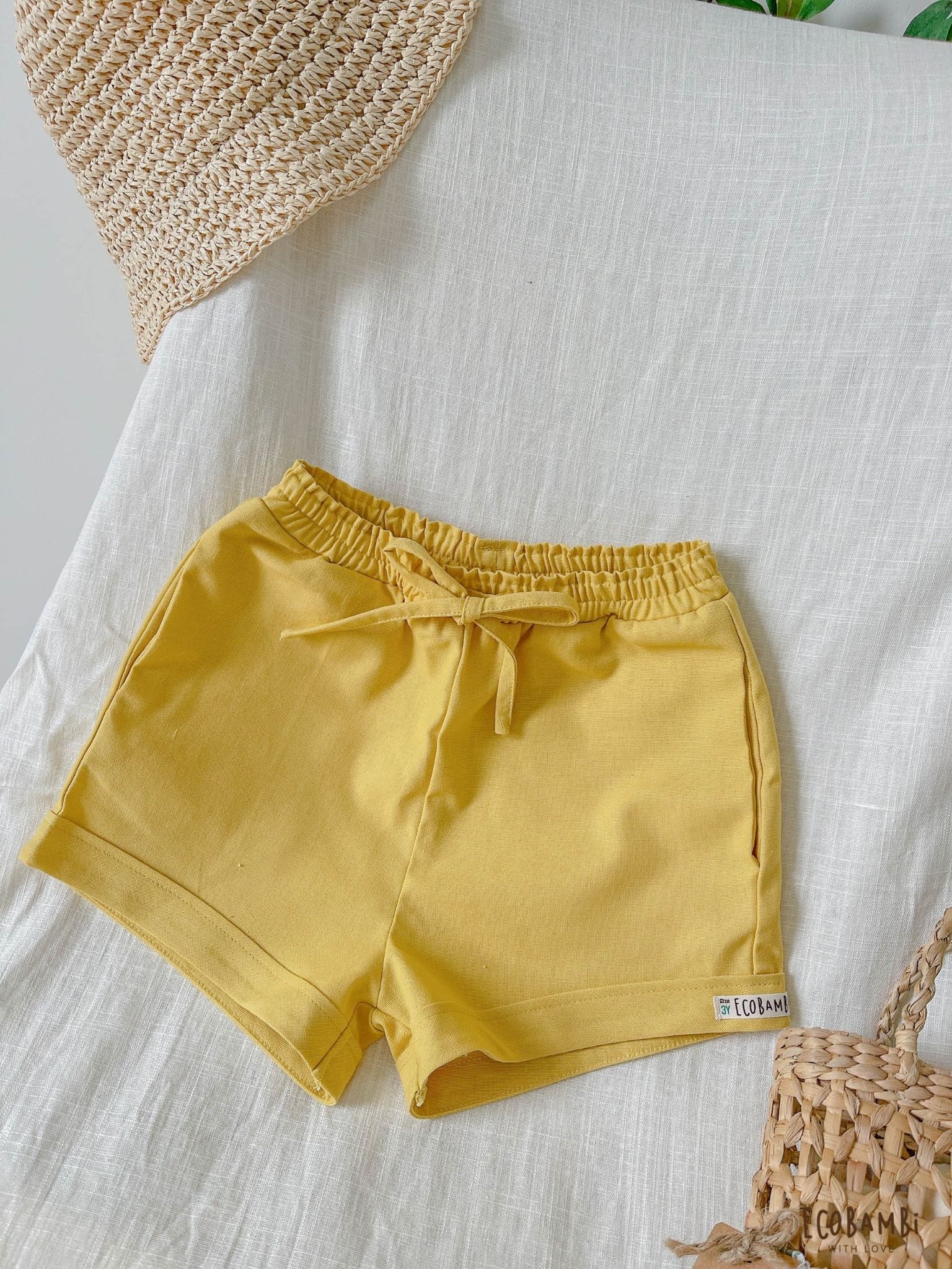 Quần short linen bé gái ECOBAMBI - 8935334000377