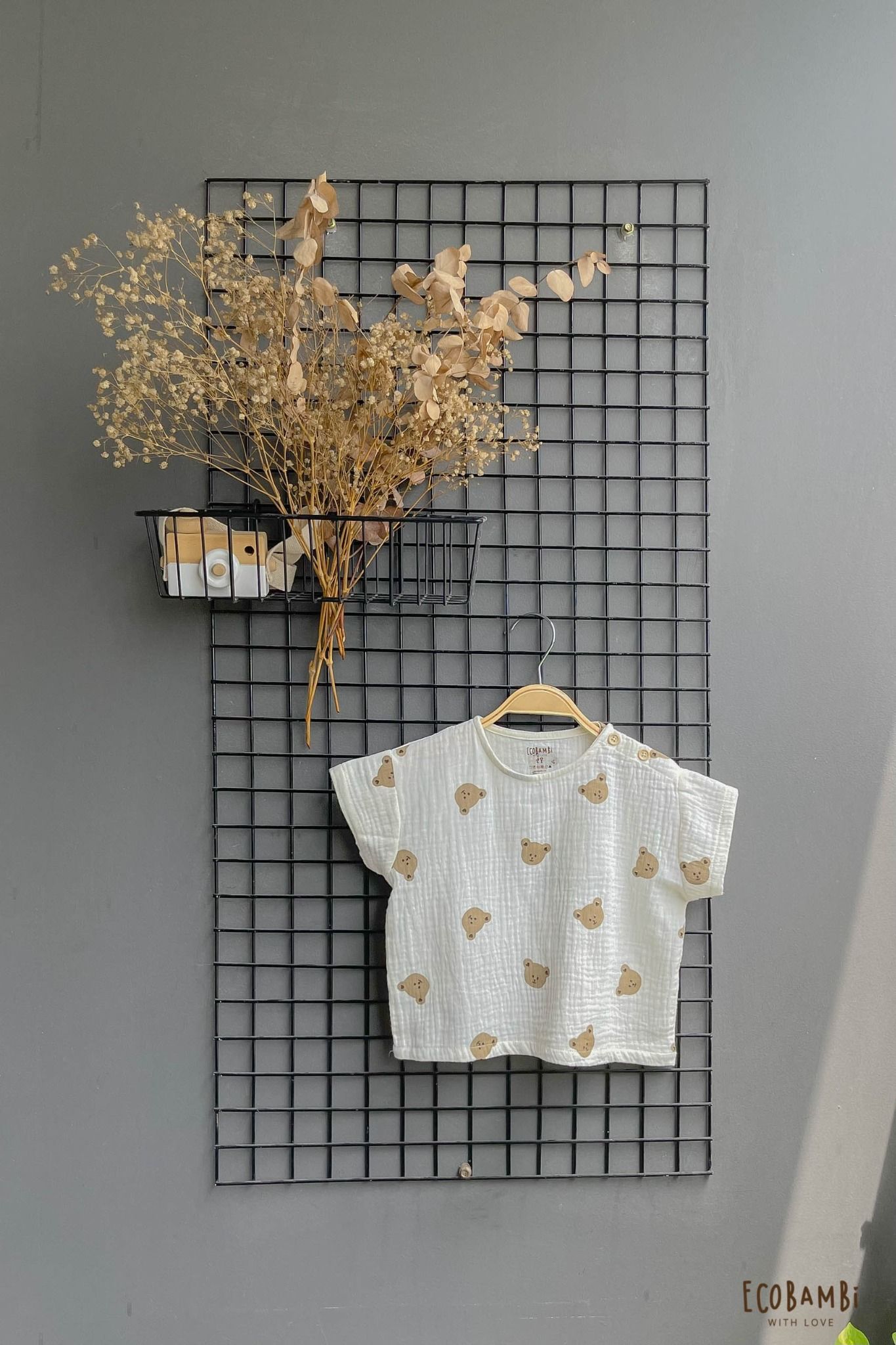 Áo UNISEX cotton Muslin TAY NGẮN phong cách Hàn Quốc năng động in hoạ tiết cho bé