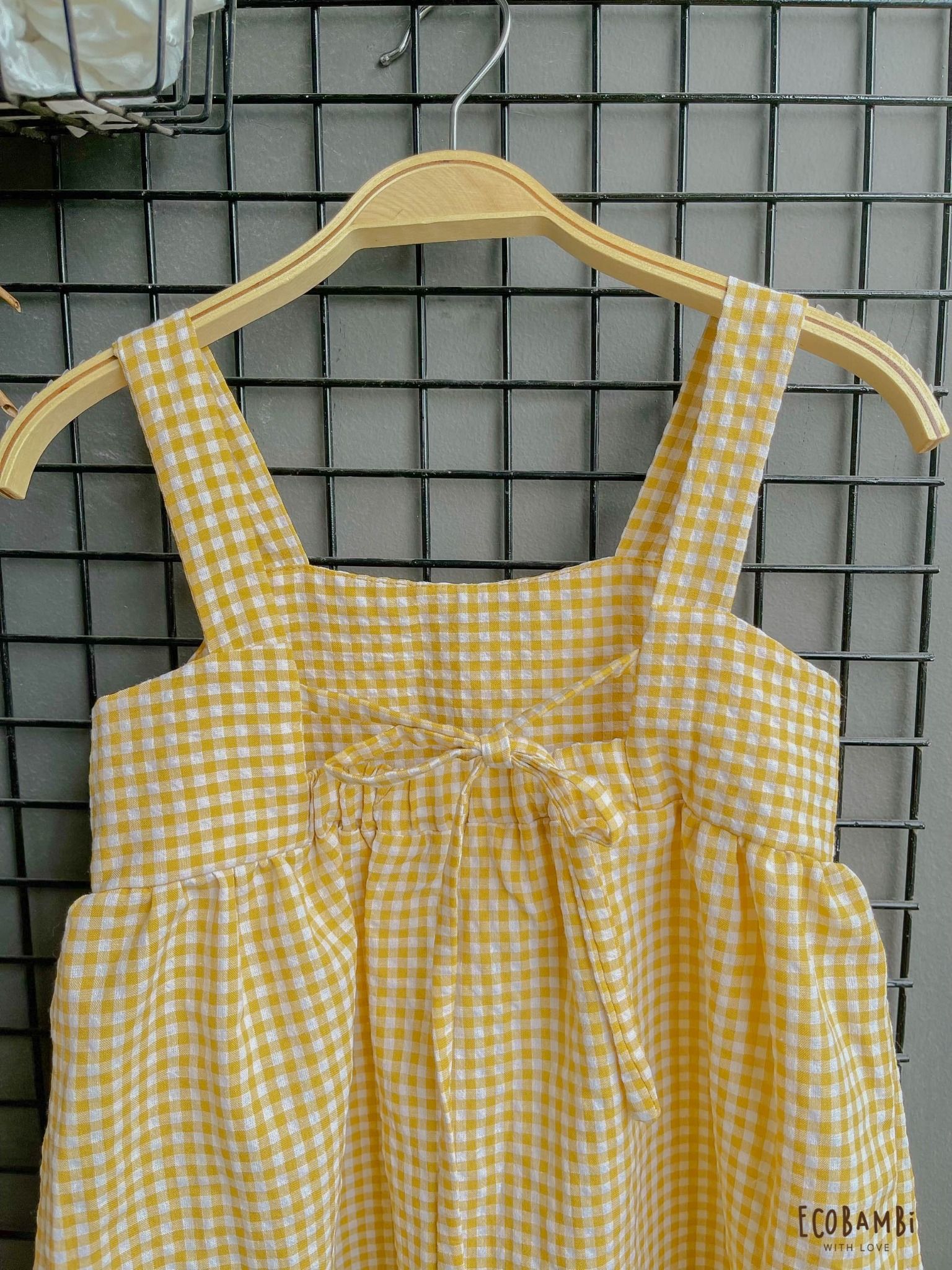 Đầm CÔNG CHÚA dáng xoè babydoll hai dây cotton muslin hoạ tiết dành cho bé gái - Ecobambi