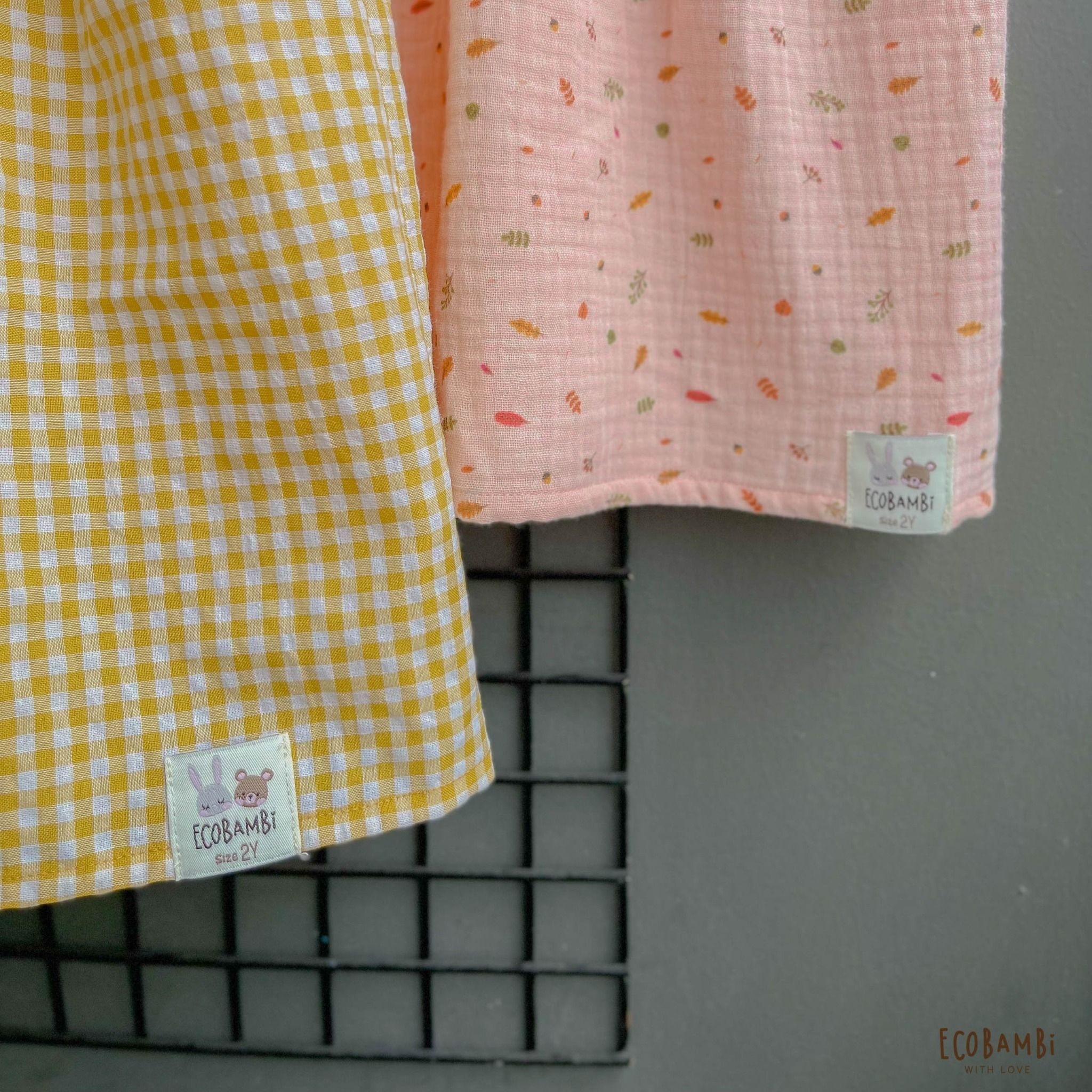 Đầm CÔNG CHÚA dáng xoè babydoll hai dây cotton muslin hoạ tiết dành cho bé gái - Ecobambi