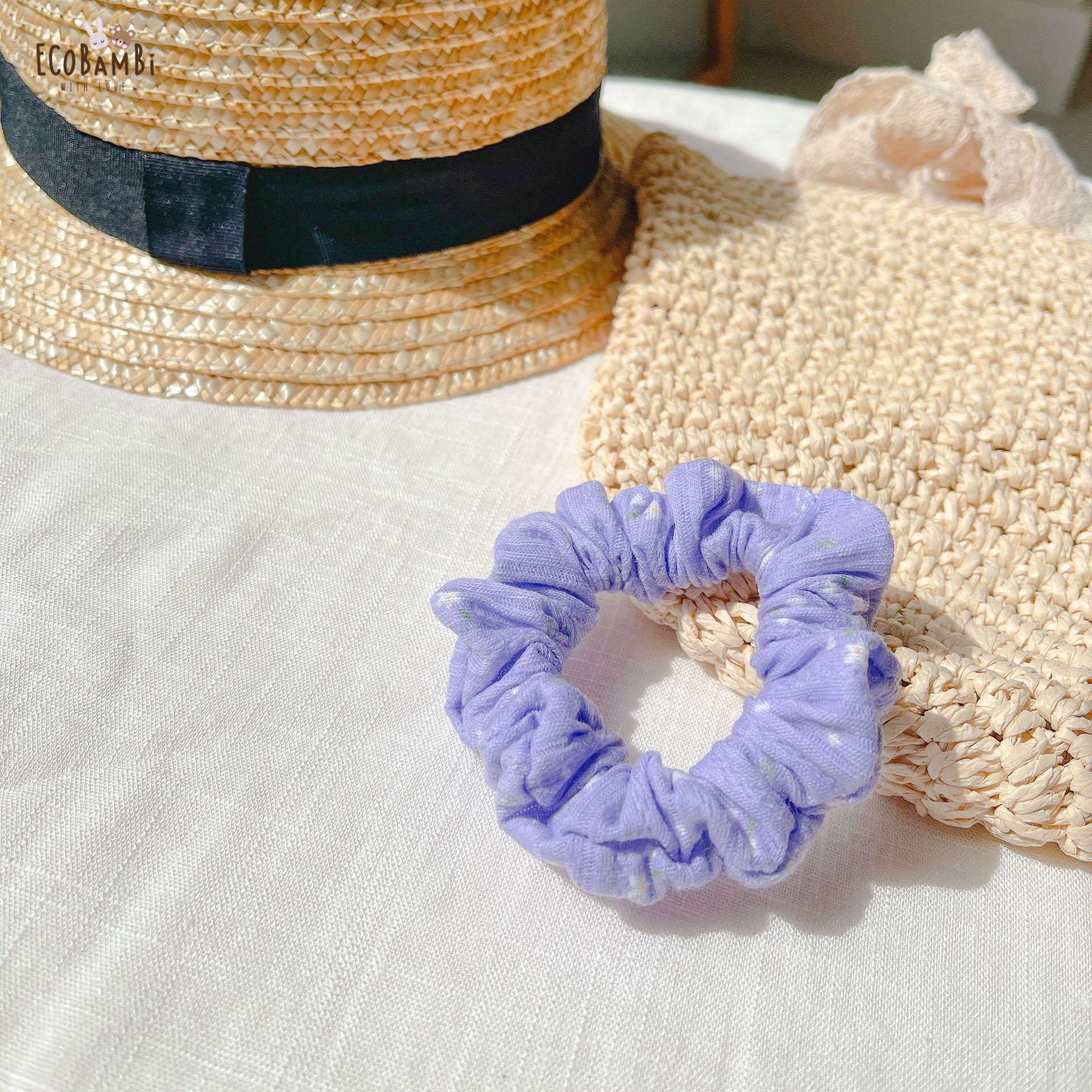 Scrunchies cotton in hoạ tiết - bản nhỏ