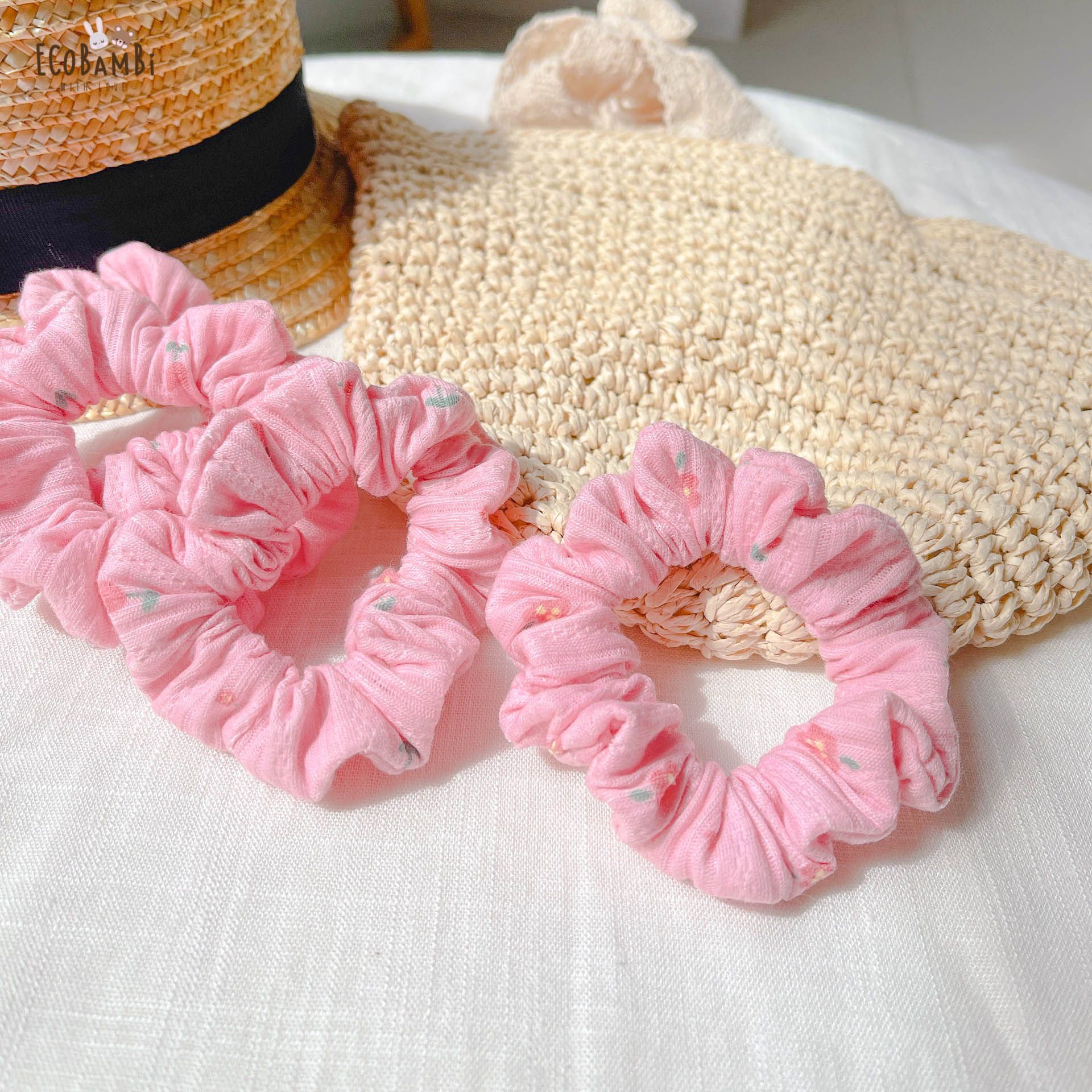 Scrunchies cotton in hoạ tiết - bản nhỏ