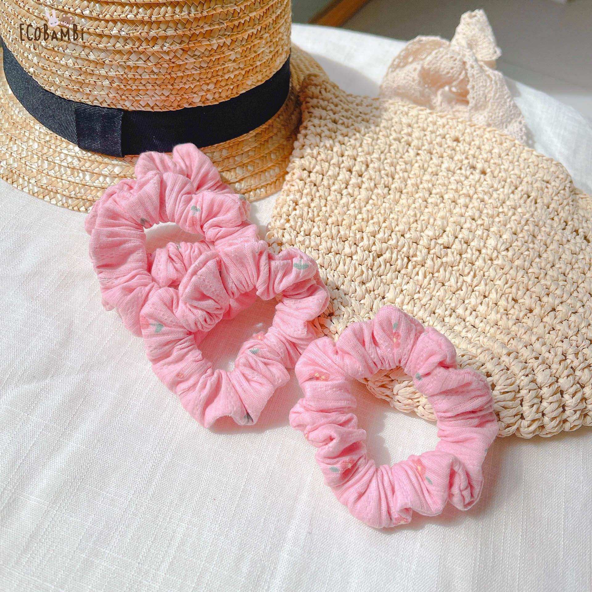 Scrunchies cotton in hoạ tiết - bản nhỏ