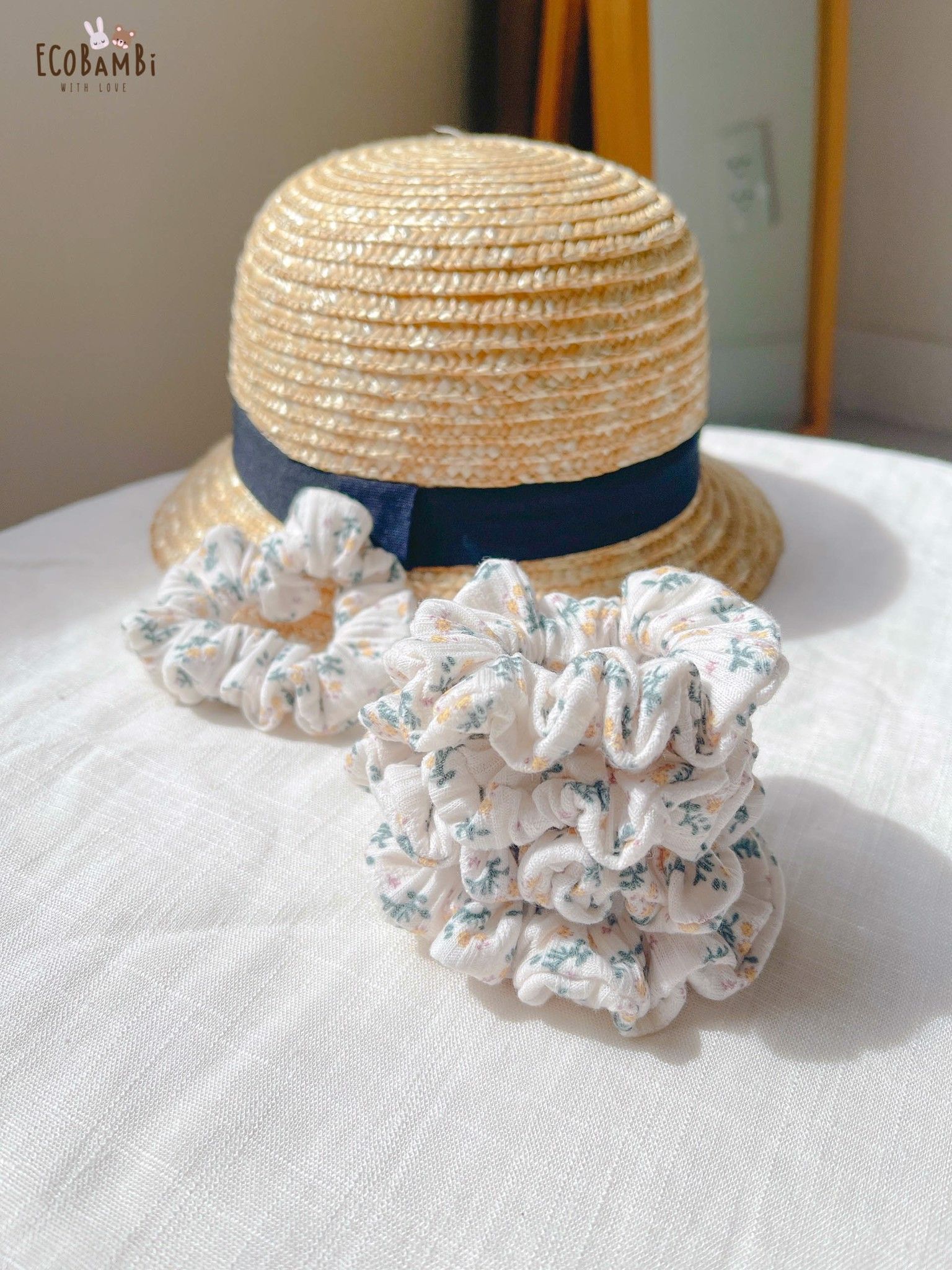 Scrunchies cotton in hoạ tiết - bản nhỏ