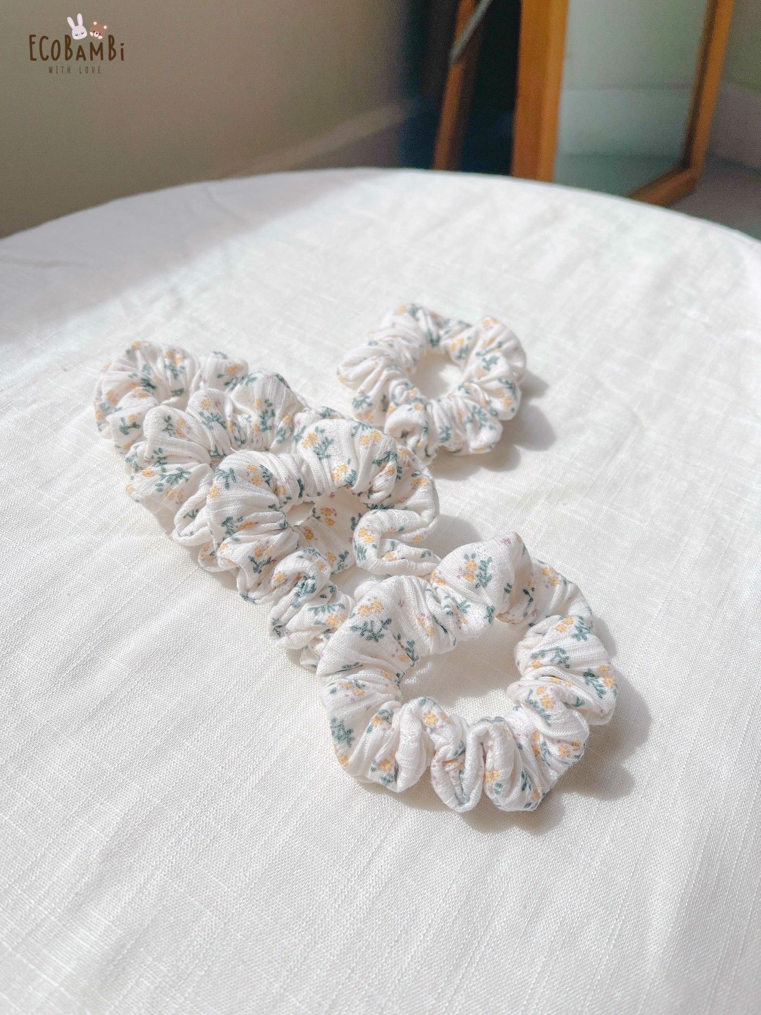 Scrunchies cotton in hoạ tiết - bản nhỏ