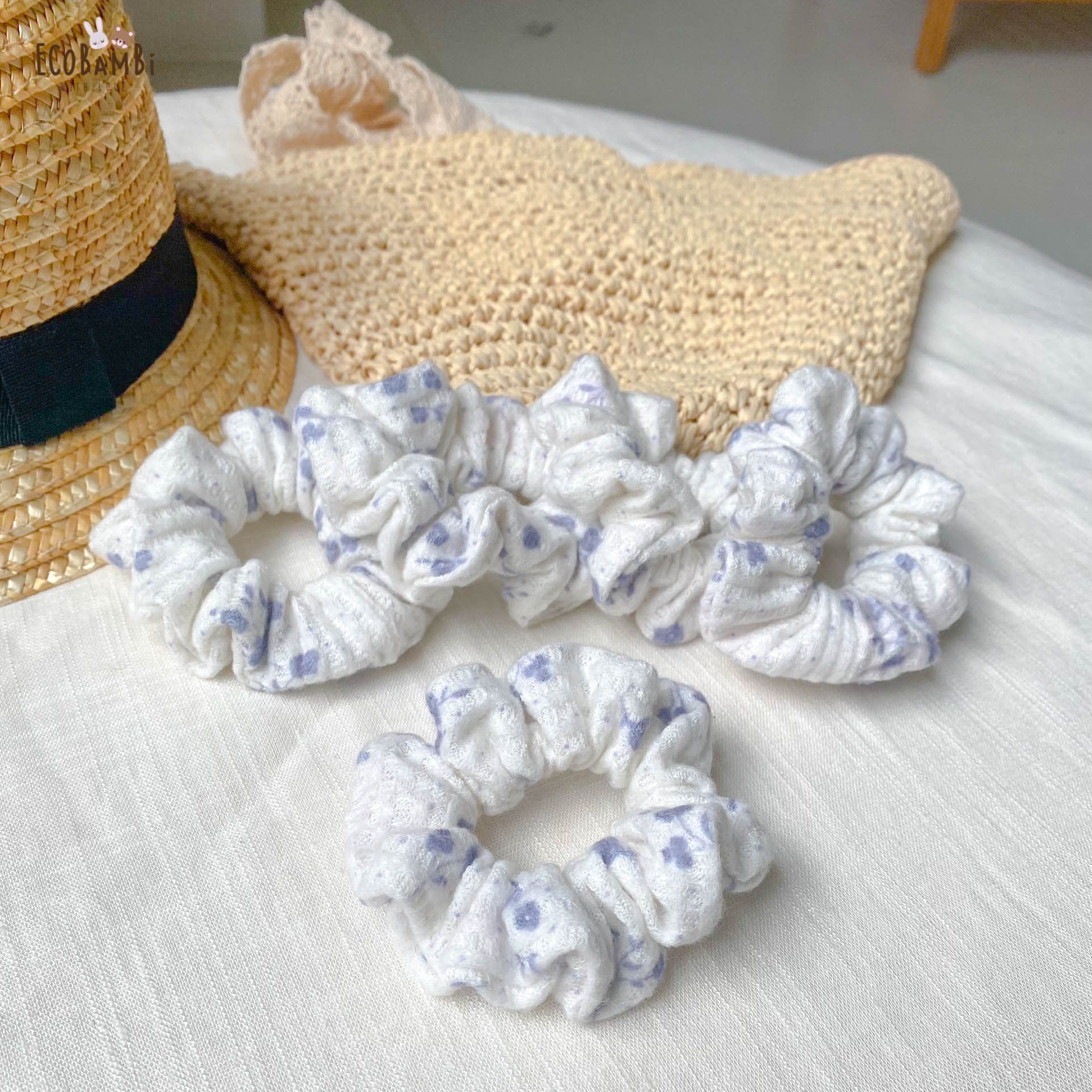 Scrunchies cotton in hoạ tiết - bản nhỏ
