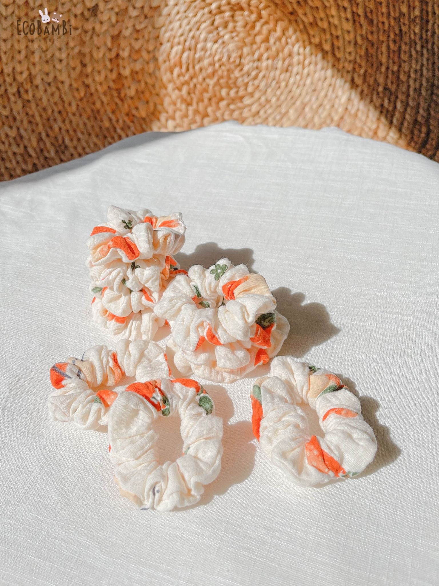 Scrunchies cotton in hoạ tiết - bản nhỏ