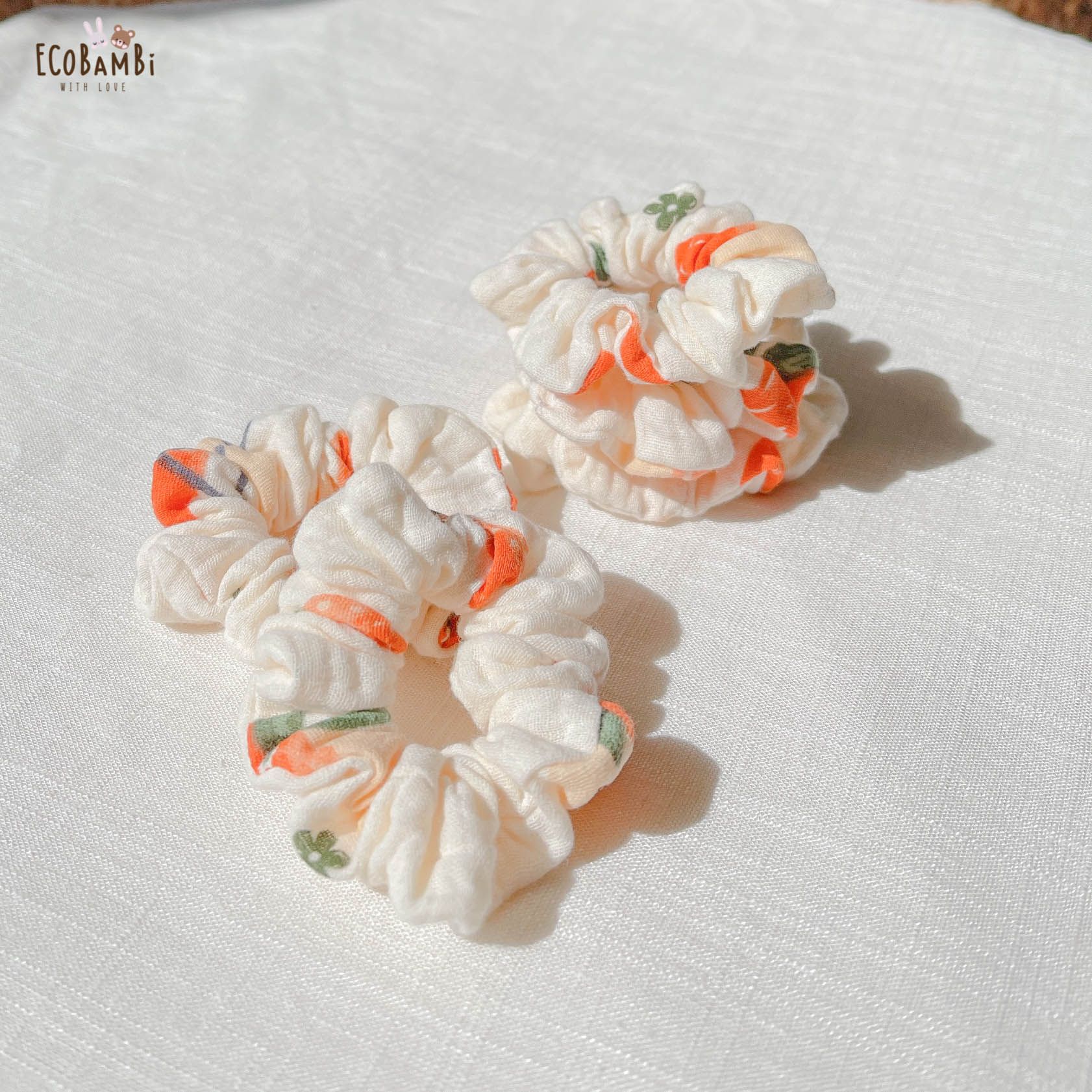 Scrunchies cotton in hoạ tiết - bản nhỏ