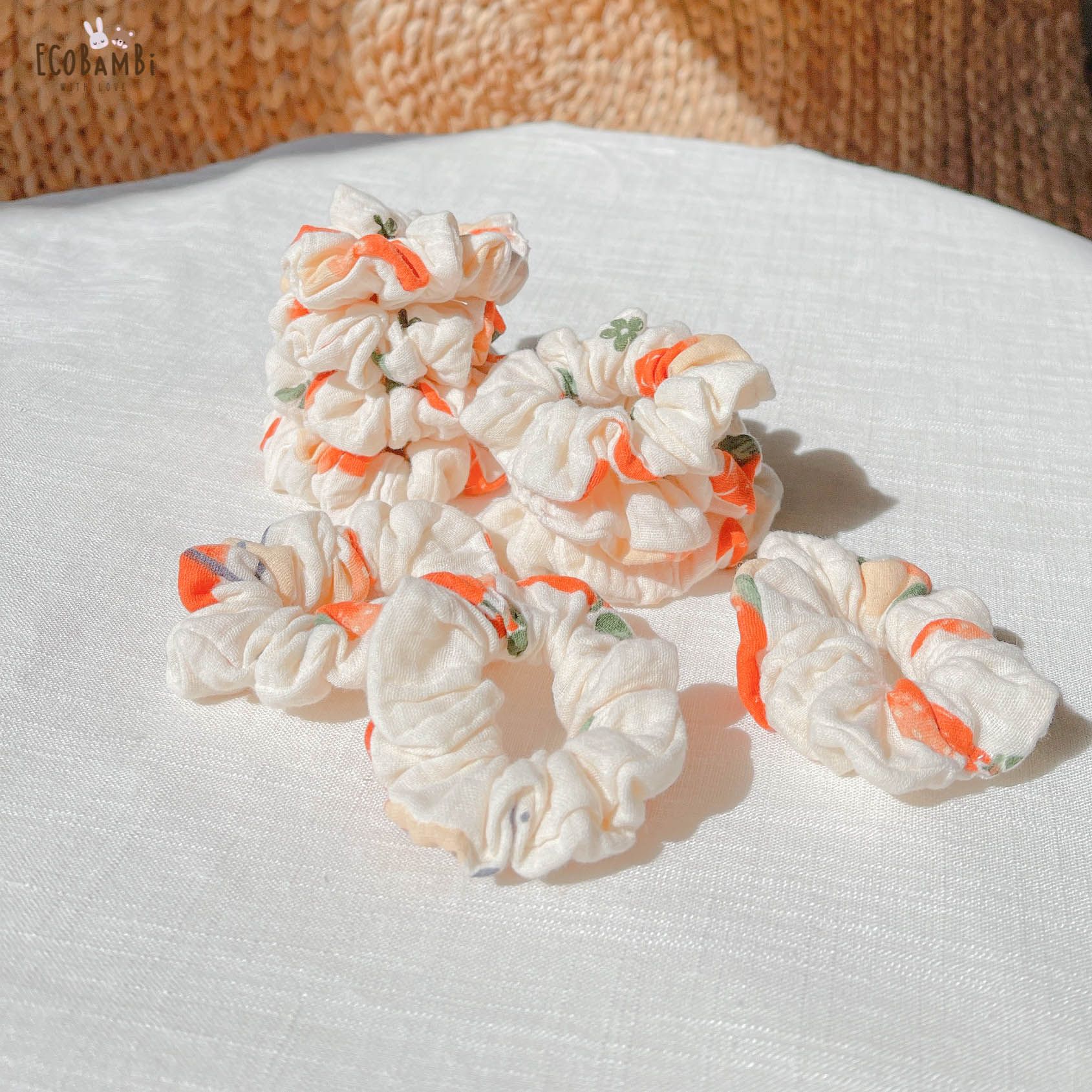 Scrunchies cotton in hoạ tiết - bản nhỏ