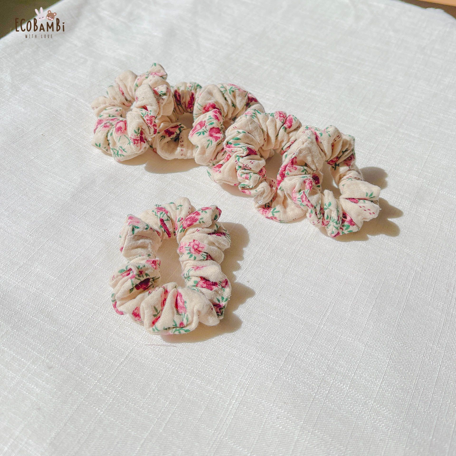 Scrunchies cotton in hoạ tiết - bản nhỏ