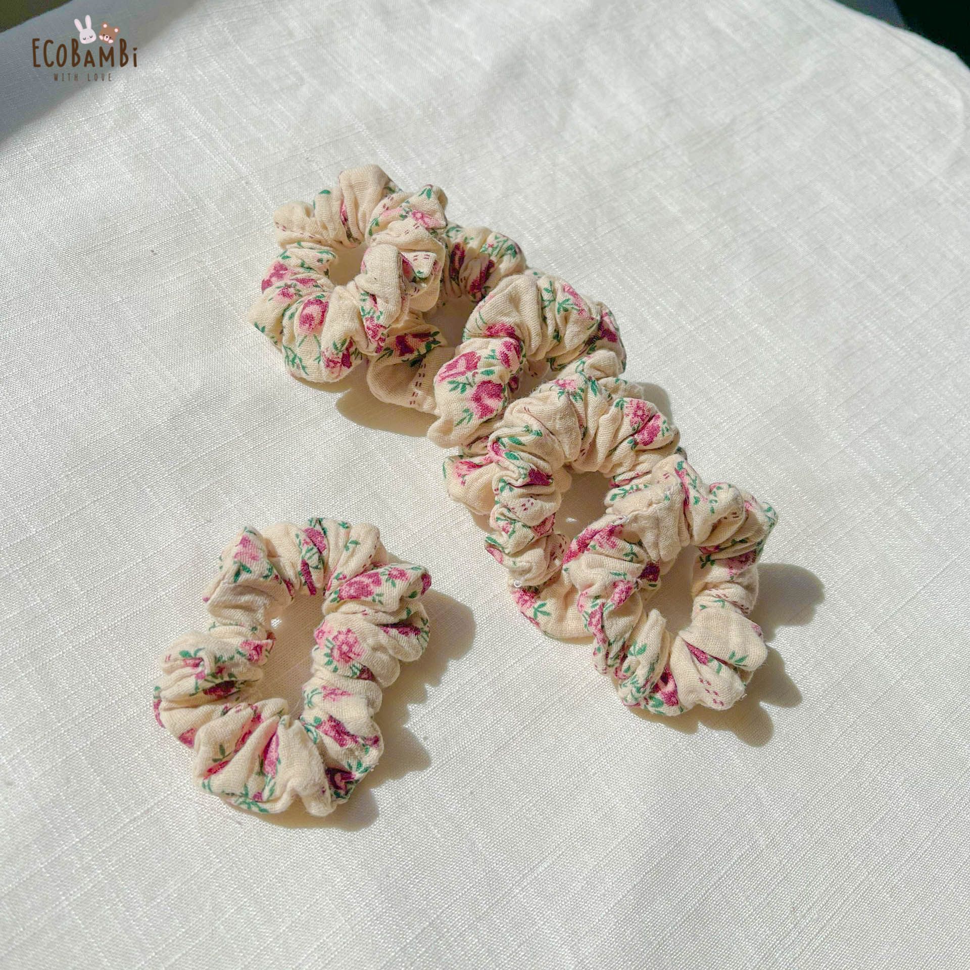Scrunchies cotton in hoạ tiết - bản nhỏ