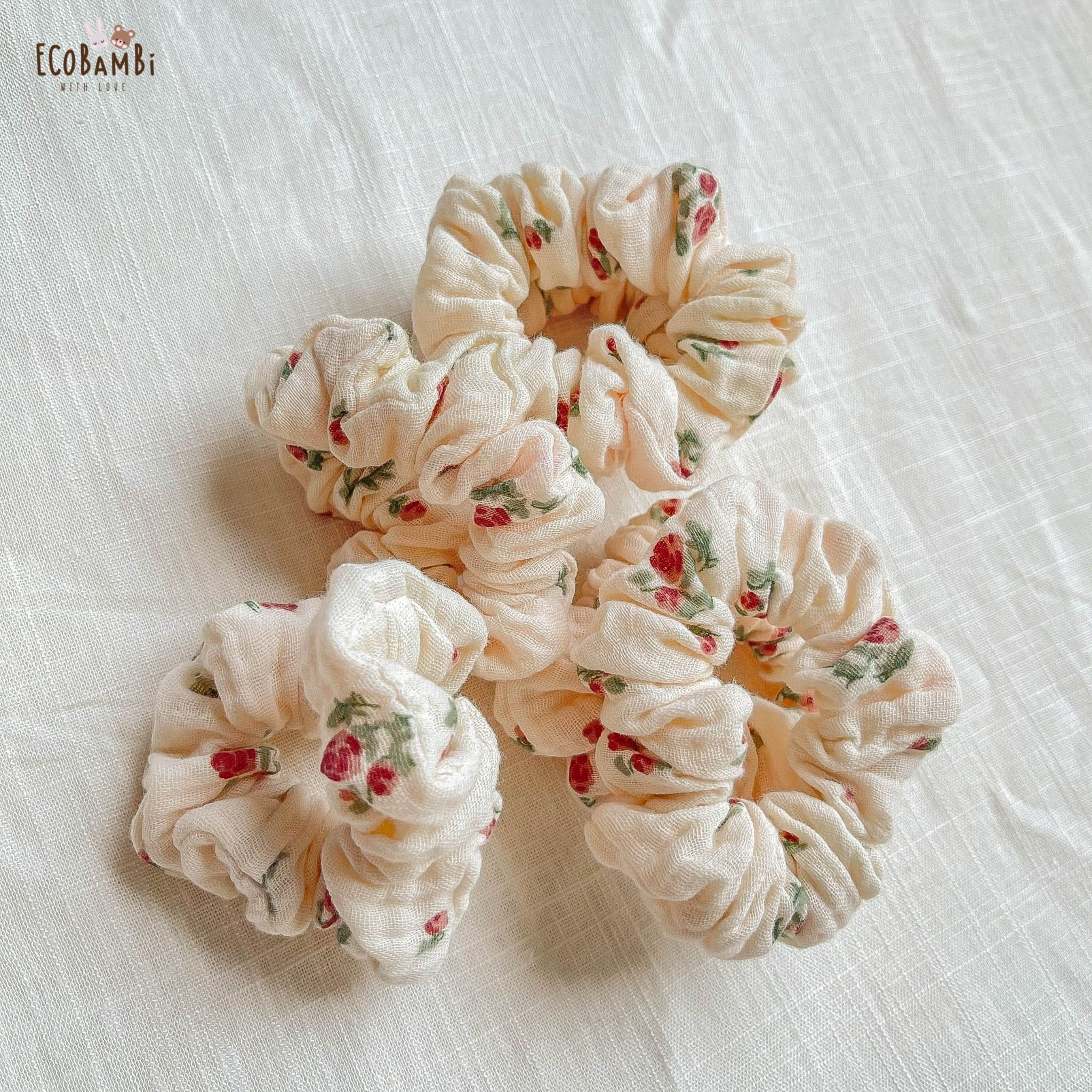 Scrunchies cotton in hoạ tiết - bản nhỏ