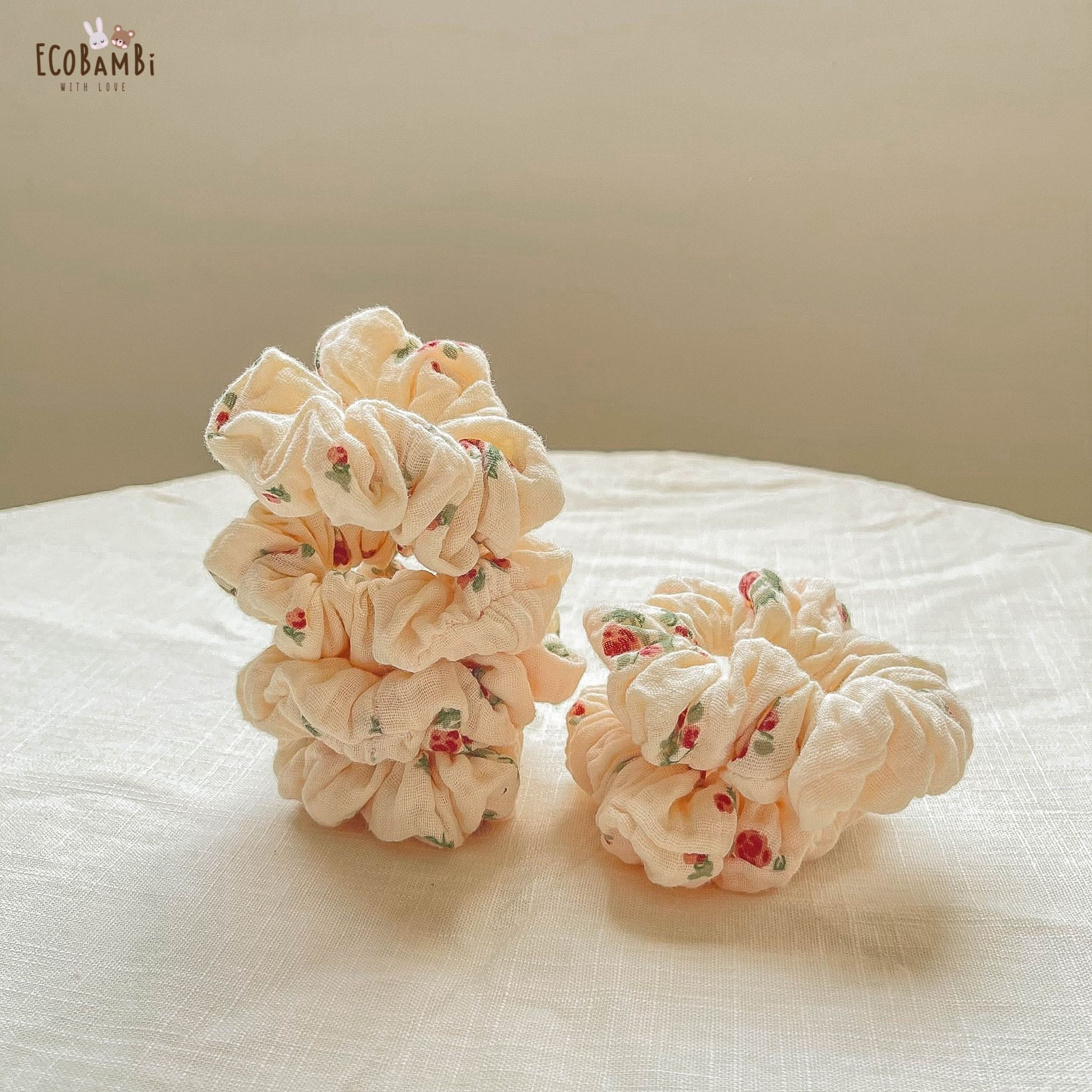 Scrunchies cotton in hoạ tiết - bản nhỏ