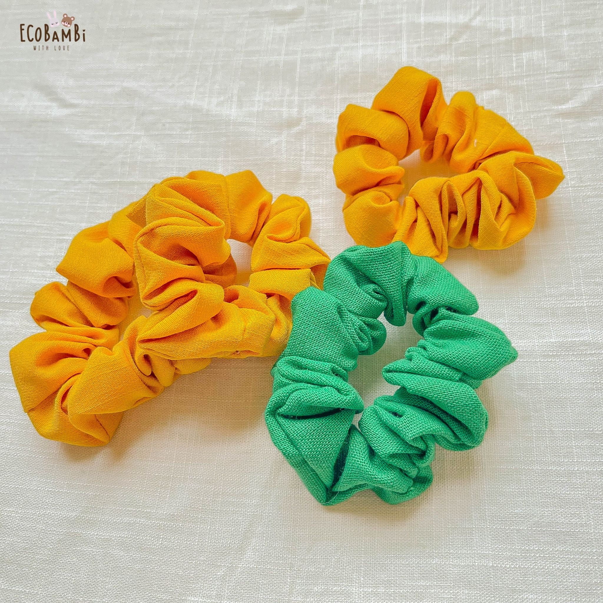 Scrunchies cotton in hoạ tiết - bản nhỏ