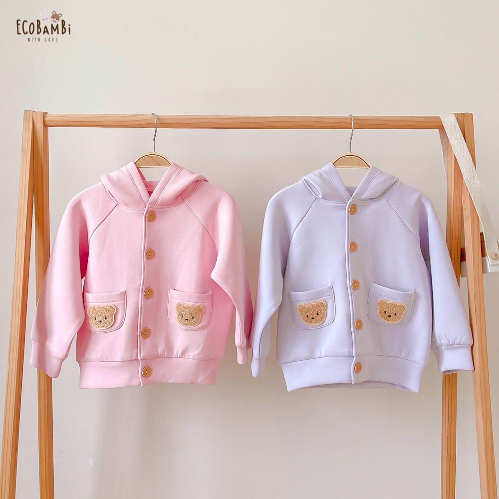 Áo khoác Unisex có nón chất vải thun dày dặn cho bé yêu BB-23AK011 - ECOBAMBI - 8935334001060