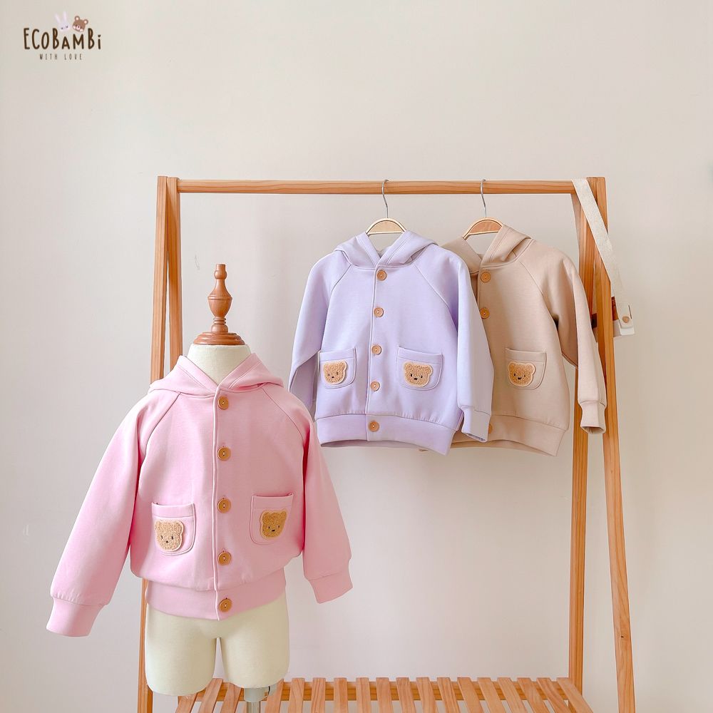 Áo khoác Unisex có nón chất vải thun dày dặn cho bé yêu BB-23AK011 - ECOBAMBI - 8935334001060