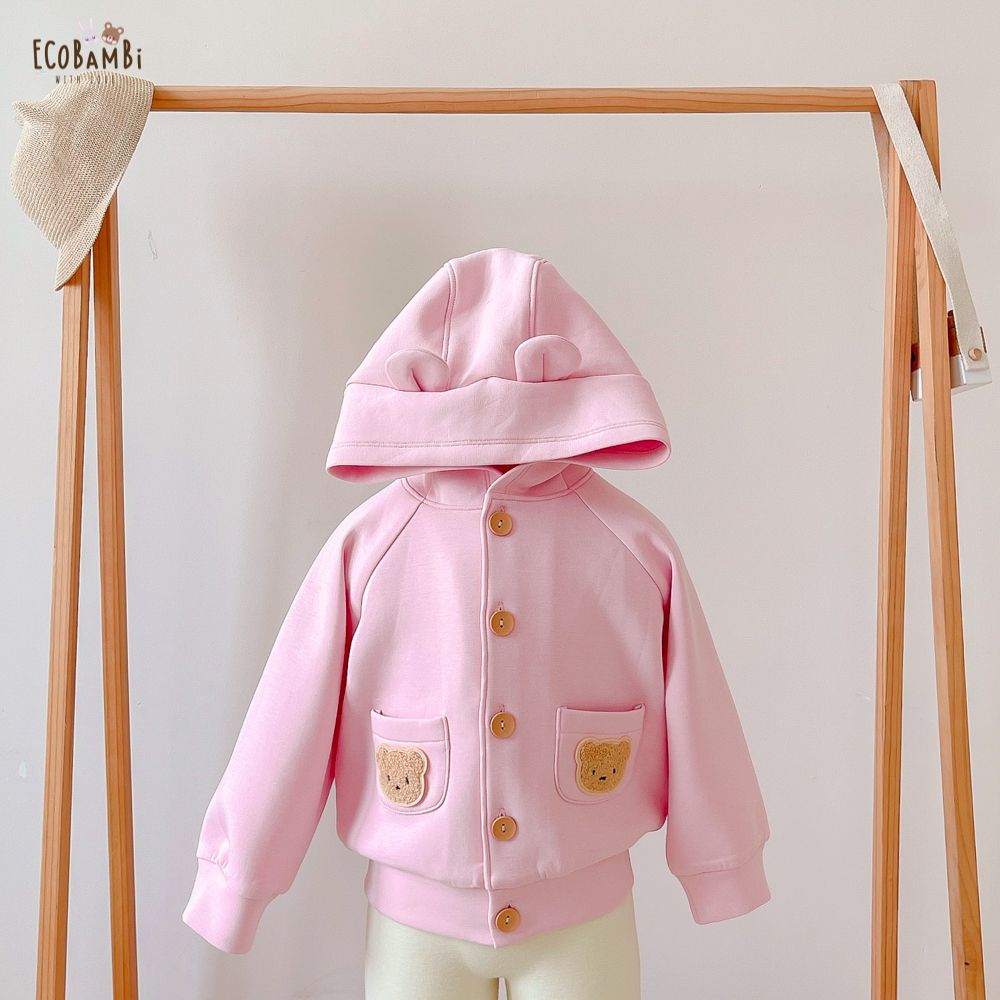 Áo khoác Unisex có nón chất vải thun dày dặn cho bé yêu BB-23AK011 - ECOBAMBI - 8935334001060