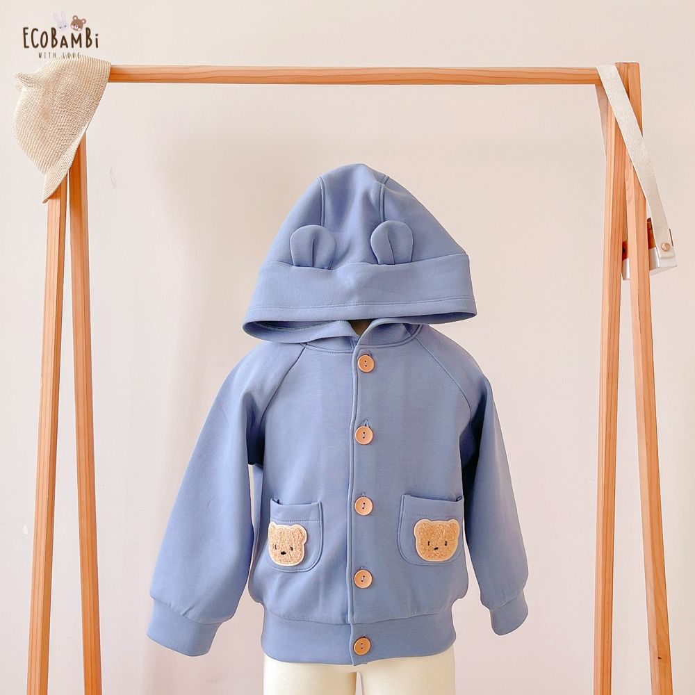Áo khoác Unisex có nón chất vải thun dày dặn cho bé yêu BB-23AK011 - ECOBAMBI - 8935334001060